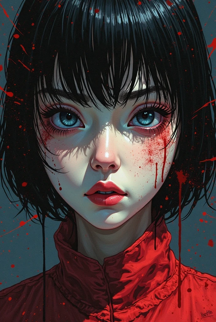 weird and disturbing portrait of todd solondz puking blood, todd solondz, vivid colors, neon, art by ( ( ( kuvshinov ilya ) ) ) and wayne barlowe and francis bacon and artgerm and wlop and william - adolphe bouguereau