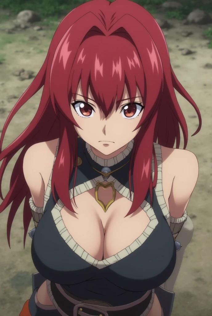 (((picture perfect))), (absurdres), 1girl, solo, rias gremory, shy smiling face, ((upper body)), (large breasts), ((wearing black micro bikini))