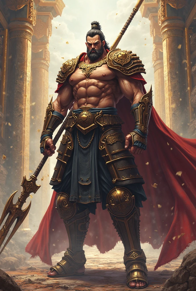<lora:senatorArmstrong:0.8> senatorarmstrong, muscular male, glasses, necktie, black pants, black belt, white shirt, black suit, BREAK, <lora:Clothing - Spartan Armor:0.8> spartanarmor, red cape, holding weapon, holding shield, helmet, shoulder armor, loincloth, sandals, BREAK,, masterpiece, best quality, extremely detailed, highly quality, 4k, sharp focus, professional, sharp focus, award winning, cinematic lighting, octane render, unreal engine, volumetrics dtx, Wallpaper,