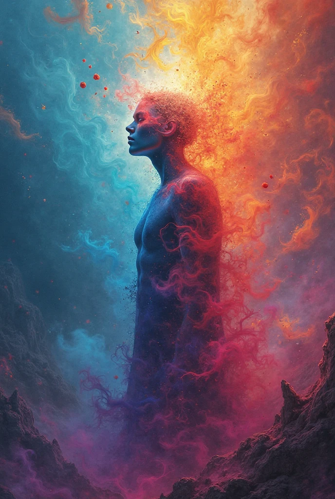 A representation of anxiety, with fractals and psychedelic colors