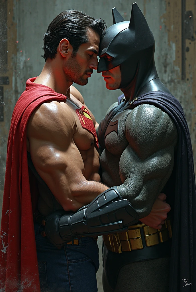 score_9, score_8_up, score_7_up, score_6_up, score_5_up, score_4_up , ,photo realistic,
Alfred (butler, intelligent, gentlemanly, slim, in his 60s) and Batman (hairy, muscular, tall, body covered in scars) wearing only a mask embrace each other in the shower in white briefs