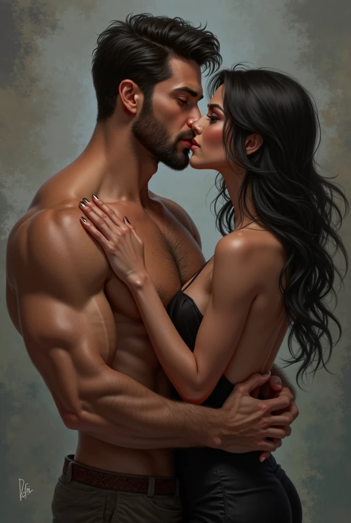 A man putting hand on a girls nacked big boobs from front and by showing vegina 
