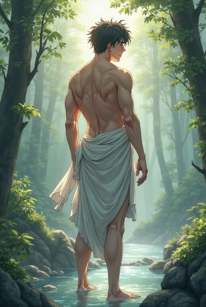 1 man, (male model) hot skin, masterpiece, best quality, most handsome man in the world, by Shen Quan, perfect body, beautiful male model, an attractive man 18-24 years old aesthetic, blossoms in spring, green fields, spring, plains, trees, flowers, blue sky, rough and handsome young man in white transparent robe, white transparent fabric, shirtless jacket shoulders, exposed chest muscles, exposed thighposed transparent white briefs)), (male focus), (smooth body)), smile, super cute, dynamic pose, cool and seductive, dramatic lighting, full body shot, full body shoot, young face, full body, body hairless, skinny tall, fit body, dominant, white or white skin, young face, firm body, hd, natural flesh tone, soft light, highly detailed, looking at the audience, photography, detailed skin, real person, realistic, photorealistic realistic, crazy detail, facial detail, hype maximization, hype surrealism, film, telephoto, lighting complex detail , Highly detailed, Highly detailed, Digital painting, artstation, concept art, smooth, sharp focus, illustration, Unreal Engine 5, 8K, art by Ross Tran and Greg Rutkowski and Alphonse Mucha, UHD, 8k, Show men only .8k Ultra HD, DSLR, dim lighting, high quality, film grain, Fujifilm XT3, male fan, 2-person, two-person model.