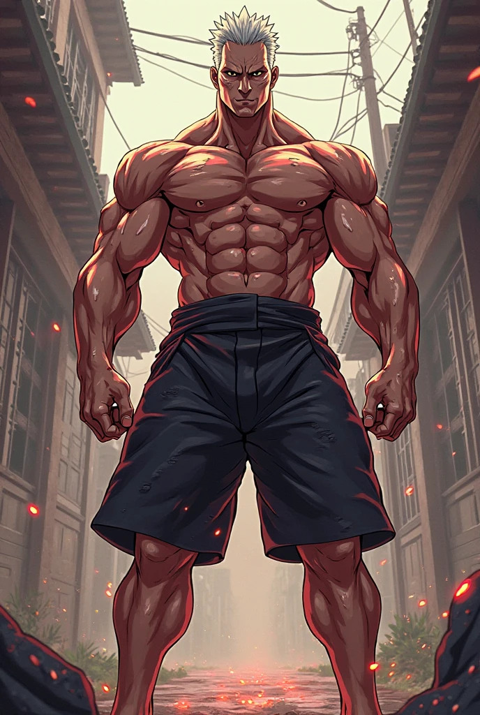 (Photo from bottom to top) (Highest quality images) Lion Man ,real, young, , wearing shorts, Crotch protrusion, Anime Characters, Standing on the ground, Legs open, male face, bonito rosto young, Short hair, Huge pectoral muscles, 大腿muscular, Biceps tendon, Huge body, High-intensity training makes your body more fit, muscular, 8 pieces transparent ABS, A 3-meter-tall, Topless, , radiant skin, Dihan.and, Hands on thighs, barefoot, no beard