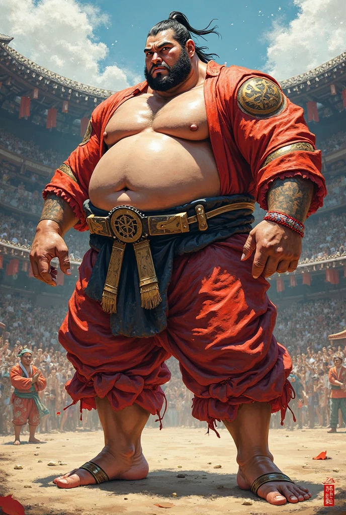 (sweat steam:1.4),Huge body,Height 2m50cm Weight 250kg,Realistic busty 25yo Hawaiian woman,(sexy sumo wrestling:1.2),ultimate form,8k,at sumo ring,fundoshi,bra,in Ryogoku Kokugikan