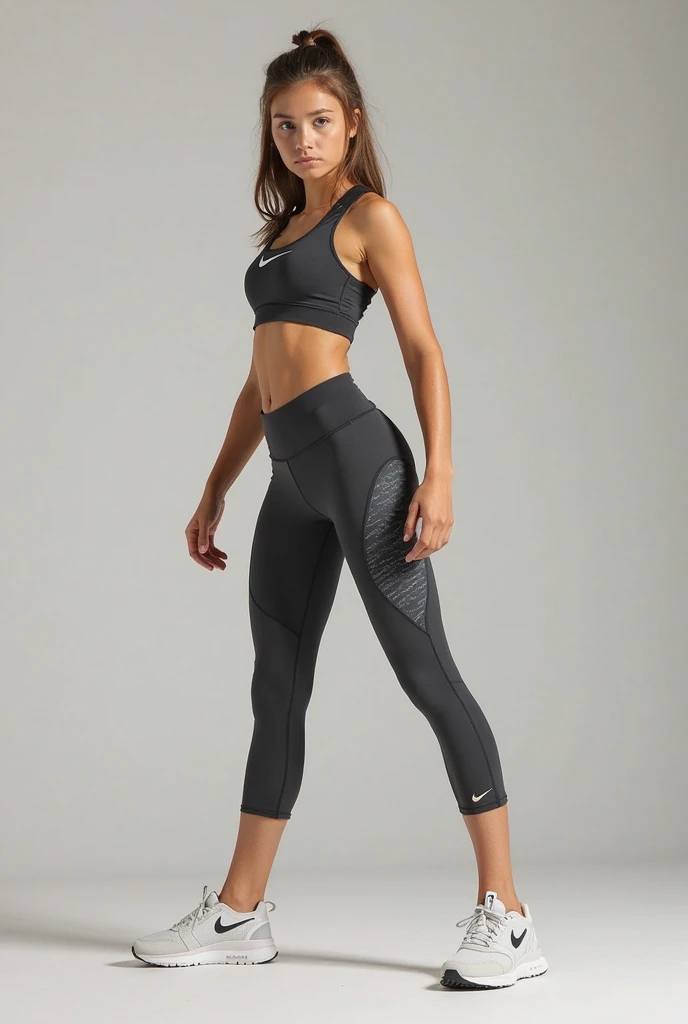 Beautiful sexy woman, beautiful athletisure style, shoes sport, full length