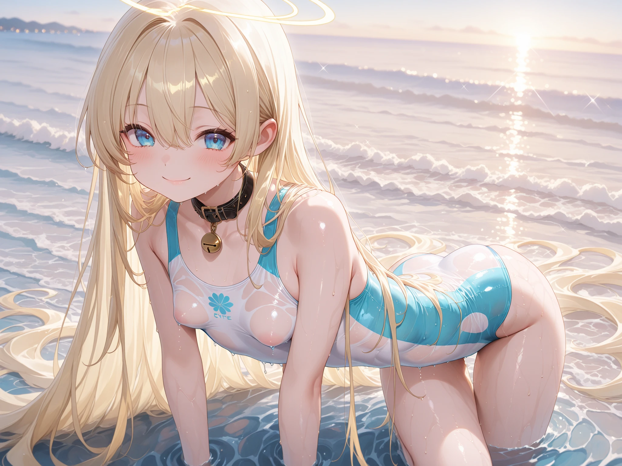 blonde hair, blue eyes, long hair, hat, (small breast:1.2), BREAK , BREAK looking at viewer, BREAK city, BREAK (masterpiece:1.2), best quality, high resolution, unity 8k wallpaper, (illustration:0.8), (beautiful detailed eyes:1.6), extremely detailed face, perfect lighting, extremely detailed CG, (perfect hands, perfect anatomy),small breasts, crossed legs, sitting, looking at the viewer, onsen, stone, night, blush, smile,towel on body