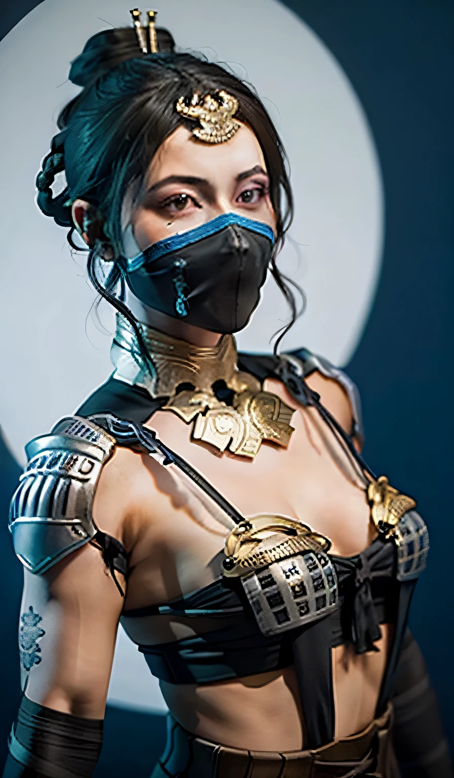 8k, best quality, real picture, intricate details, ultra-detailed, ultra highres, depth field,(photorealistic,realistic:1.2),masterpiece,photo of kitana, upper body, mouth mask, brown eyes, black long hair, cleavage, solo, outdoors, sun, blue sky,
best quality, realistic, photorealistic, (intricate details:1.2), (delicate detailed), (cinematic light), clear line, sharp focus, realistic face, detailed face
unity 8k wallpaper, ultra high res, (photorealistic:1.4), looking at viewer arm behind head,shining armpits