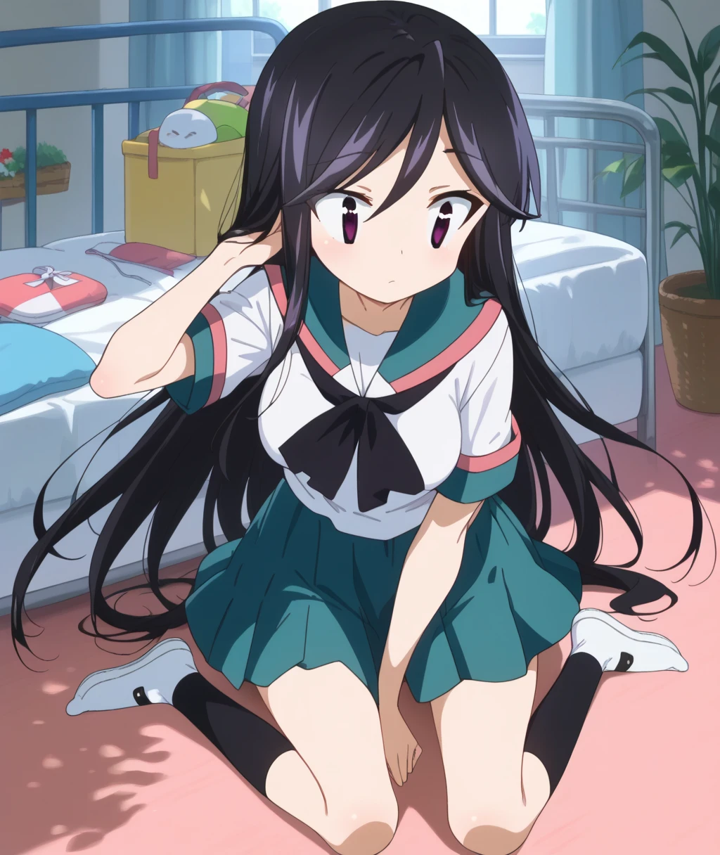 masterpiece, ultra quality, ultra sharp, ultra detailed, 1girl, solo, (((good anatomy))), haduki kurumi, (tattered torn dripping wet white gym shirt), navy gym pants, animal ears, randoseru, name tag, Japanese anime pose, laugh, BurumaShorts, Buruma, Gym Uniform, (((sitting:1.4, squatting:1.4, spread_legs:1.3, legspread, split_legs, spreading legs)), (randoseru backpack:1.4), (((smirk smile))), buruma, blue buruma, black buruma, (cameltoe), (tattered torn short sleeve white gym uniform with colored hem), (tiny nipples), (white long loose socks), strong lighting, legspread, bukkake, cum on clothes, cum on legs, cum on buruma, cum on bloomers,