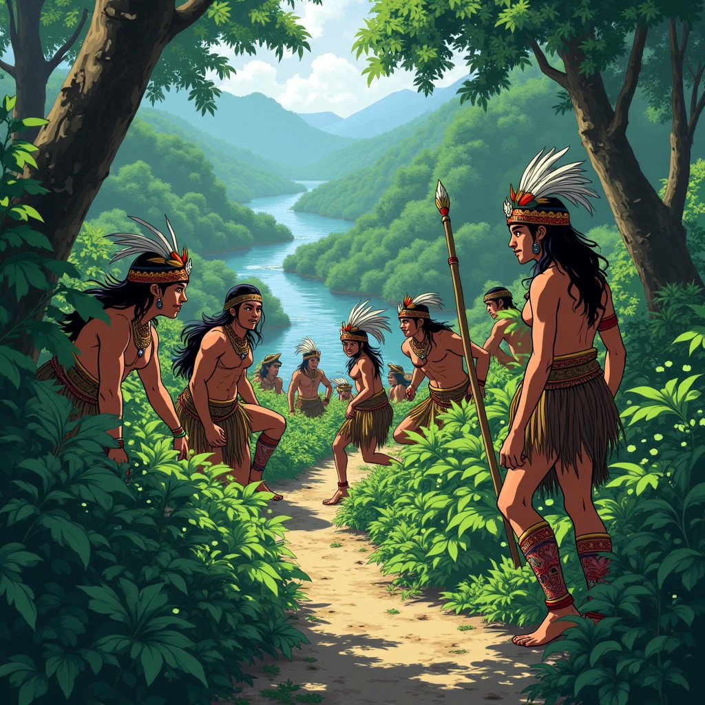 Creating an image of indigenous people with disabilities in the middle of the forest