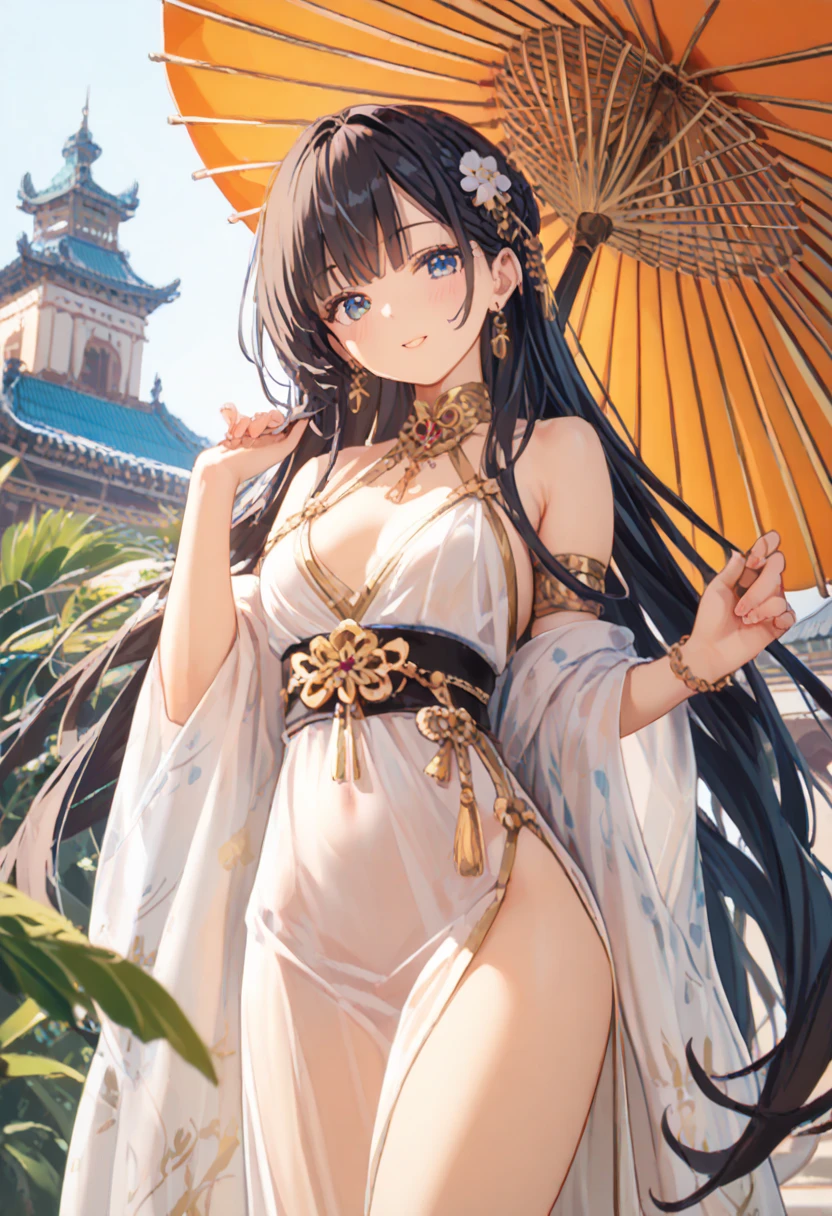 best quality, cute cat ears girl, Cute fantasy world lightly dressed, fantasy world temple, smooth skin, 