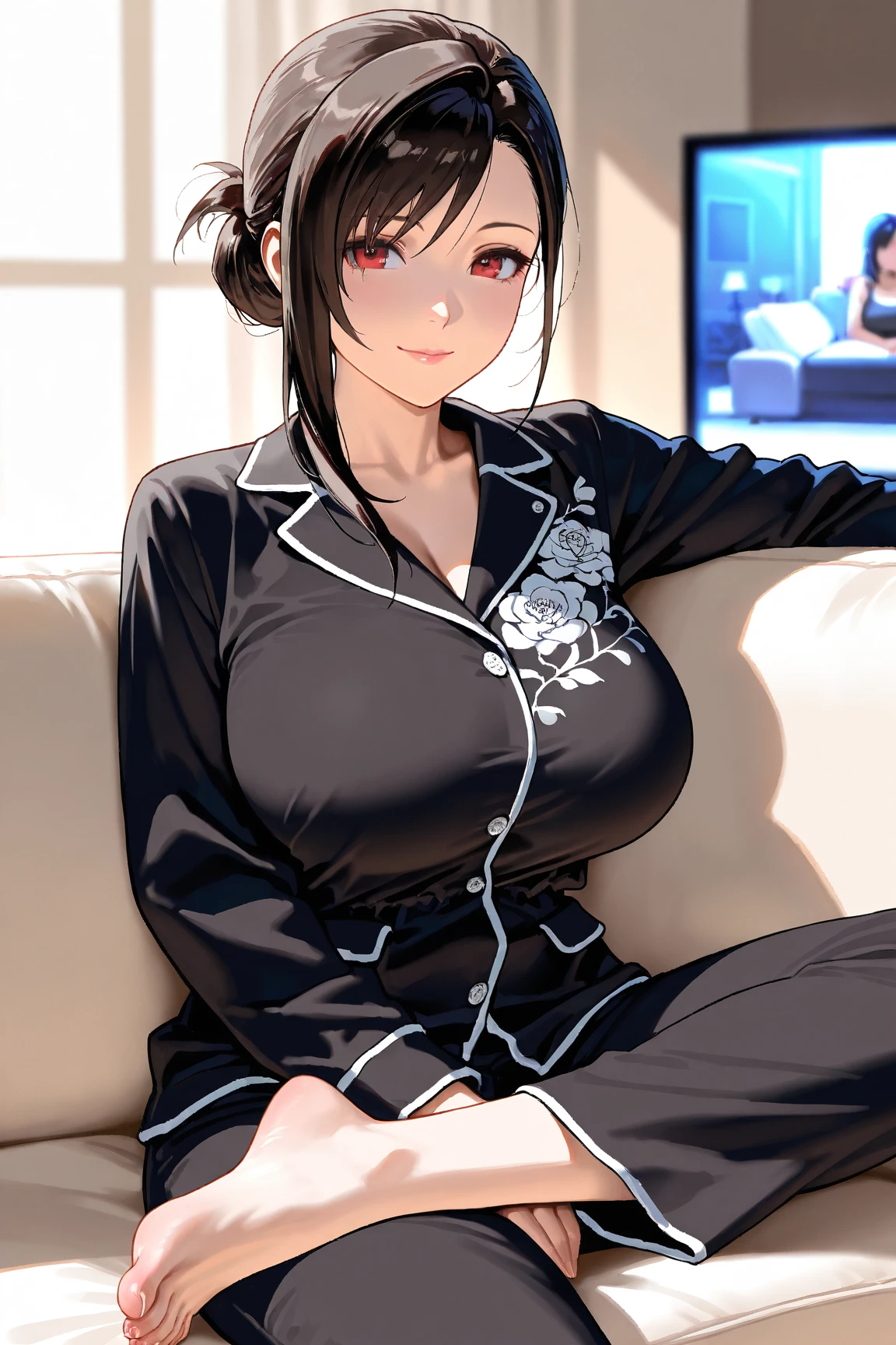 (masterpiece、top-quality、hight resolution), We capture a woman who has just been discovered to be a call girl by a man she is familiar with. Despite the awkward situation, she tries to remain calm and professional. She speaks with a mixture of resignation and determination." Treat me like any other call girl. Thank you for choosing me. Let's have sex in a pleasant way." The setting is a dimly lit room, and the focus is on her efforts to maintain her attitude as a sex worker, even though she is nervous about the fact that she is about to have sex with someone she knows. nsfw, A woman with a resigned smile, her eyes reflecting a sense of defeat.