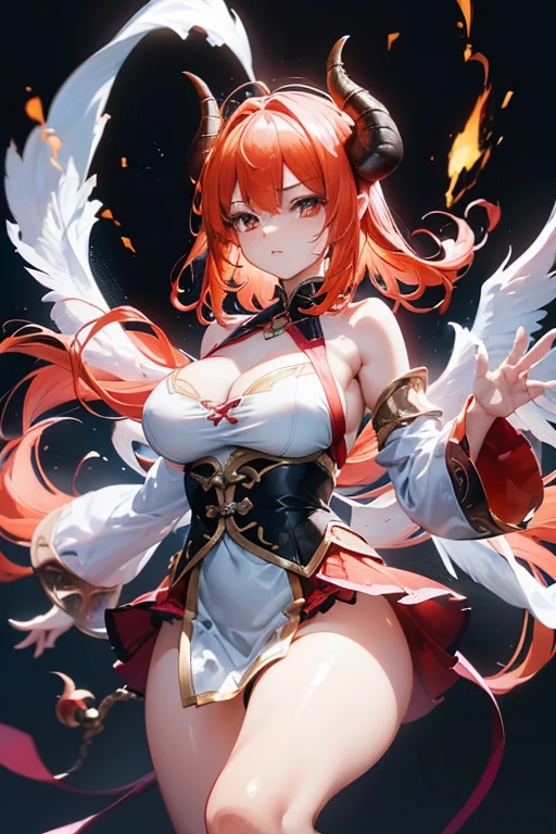 1girl in、nightcity、Sateen、Kimono without sleeves、A dark-haired、Holding a weapon with blood on it、Looking at the camera、Cherry blossoms are dancing，Unusually resistant、red blush、Looks distressed、Pleasant face、shrine maiden、valkyrie、Angel wings、a navel、sideboob barbosa、with an intricate、Particles of light、thighs thighs thighs thighs、shinny skin、Perfect litthing、1girl in、looking at the viewers、Winged headgear、pelvis curtain、A smile、(​masterpiece)、(top-quality)、Very gigantic-breasts、maternal、Porcelain Skin、Very long hair、hair wavy、Royal sister，femele，A queen，putting on a crown，There are a lot of golden lightning around，sitting in a throne，Bangs cover the eyes，Black Suspender Socks，Black Lace Top，，High jump，Grab Erlang's leg，，Black Silk Top，married woman，mothers，domineering，smil，The corners of the mouth are raised，Red and gold eyes，Black silk erotic underwear，Black top，Black Silk Gloves，I have a gorse tattoo on my chest and thigh，There are many golden dragon scales on the arms，There are many golden dragon scales on the neck，Bright eye，dragon eyes，Snake's Eye，Upright pupils，There are golden stripes on the clothes，There is a golden pattern on the clothes，The socks have a golden pattern，tall figure，Expose the outside of the chest，Twisted blade hanging over the shoulder，Larger breasts ，With elongated dragon horns，Giant Golden Dragon Wings，Giant Golden Dragon Wings，Huge golden dragon wings as big as a body，The body is covered with huge golden dragon wings，golden pupils，Just a pair of wings，large wings，The biggest dragon wings,The biggest dragon wings，There are golden scales on the neck，Fingers are golden dragon claws，The elongated tail of the golden dragon、1girl in、nightcity、Sateen、Kimono without sleeves、A dark-haired、Holding a weapon with blood on it、Looking at the camera、Cherry blossoms are dancing，Strong best quality, (Extremely detailed: 1.5), masutepiece, 超A high resolution,(photographrealistic:1.4), 1 beautiful girl, Cowboy Shot, (Wear battle armor:1.4), (Wear battle ar
