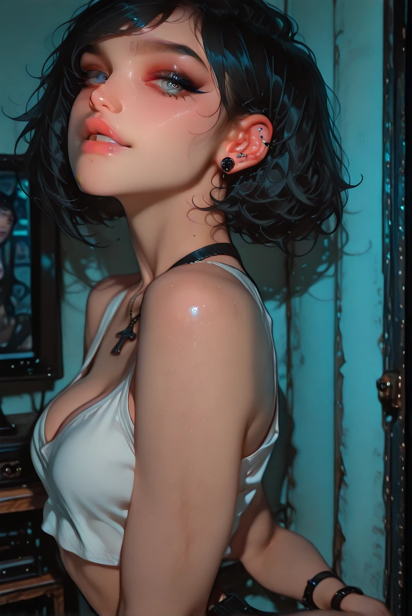 (Browsing Caution:1,4),Mix 4, (8k, RAWphotograph, Highest quality, Tabletop: 1.45), (Realistic, Realistic: 1.37),illumination, night, プロのillumination, photographn mapping, Radio City, Physically Based Rendering, Gradient Brunette, 高品質のphotograph, High resolution, 1080P, (Detailed facial depiction), (Detailed description of the hand), (Delicate CG), Extreme light and shadow, Rich details, (Detailed facial features), (Highest quality), Look in front of you, Highly detailed face, Highly detailed lips,  超High resolution, (Faithfulness: 1.4), photograph, 1 girl, [(sad)],  , Thin limbs, movie, Cool pose, I Cup, Highest qualityな完璧なボディ, photographのような, (1 girl: 1.3), Perfect balance, (Huge, Perfect breasts, Areola),(Realistic, Photorealistic:1.37),One Girl, Cowboy Shot,Professional Lighting, Photon Mapping, Radio City, RAWphotograph、(Photorealistic:1.4)、Octane Rendering、Complex 3D rendering with ultra-detail, Studio Soft Light, Rim Light, Vivid details, Super Detail, Realistic skin texture, Detailed aspect, Beautiful details in the eyes, Highly detailed CG Unity 16k wallpaper, compensate, (Detailed Background:1.2),Highest quality, 超A high resolution, Tabletop, One Girl, One girl,alone, Upper Body,View Viewer, ((Black Background:1.4)), Bobcut, short hair, Multicolored Hair, compensate , Lips parted, Black Lips, eyeliner, Gothic, Goth Girl,((Multicolored Hairの色:1.4)),((全身全naked)),(((nsfw))),((naked)),((Small breasts:1.2)),((((naked)))),((Pixie Cut:1.2))