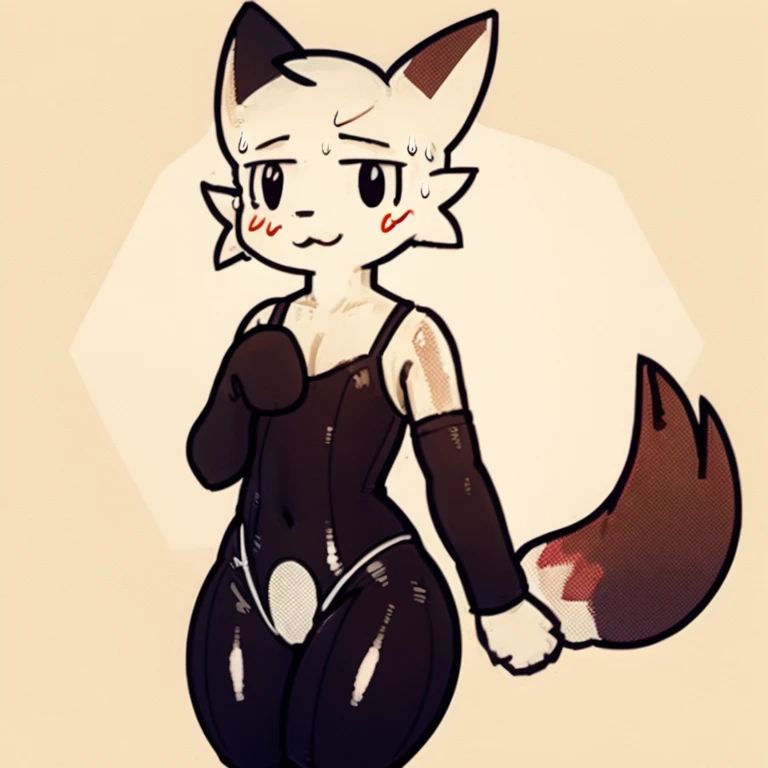 Solo, Score_9, score_8_up, score_7_up, source_anime, von_lycaon_(zenless_zone_zero), Anthro, source_furry, Anthro furry white wolf, all white furry body, standing, female, feminine, small breasts, naked:1.3, simple white background