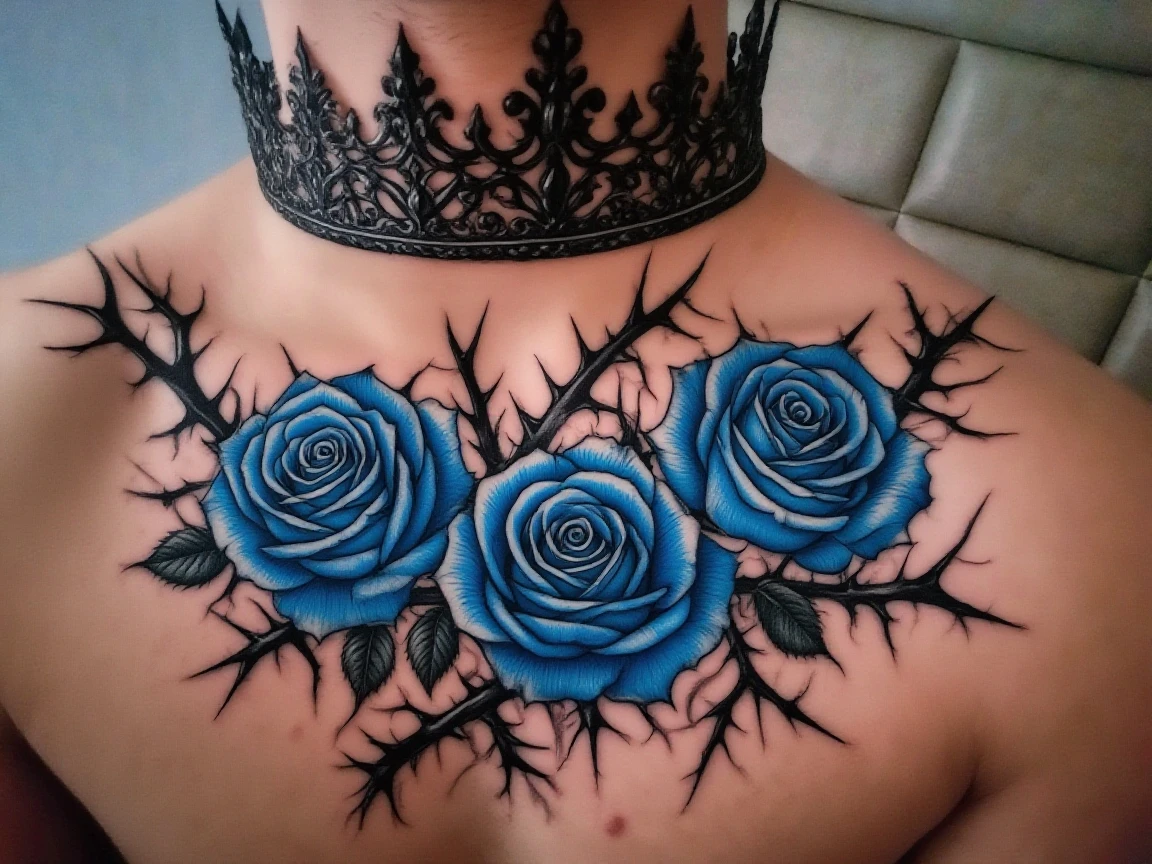 image of a rose mixed blue and black