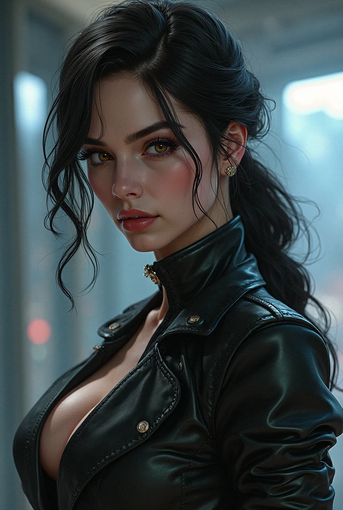 (best quality,4k,8k,highres,masterpiece:1.2),ultra-detailed,(realistic,photorealistic,photo-realistic:1.37),female boss, seductive, tight clothes, luxury, Business suit, bend over bed, sweating