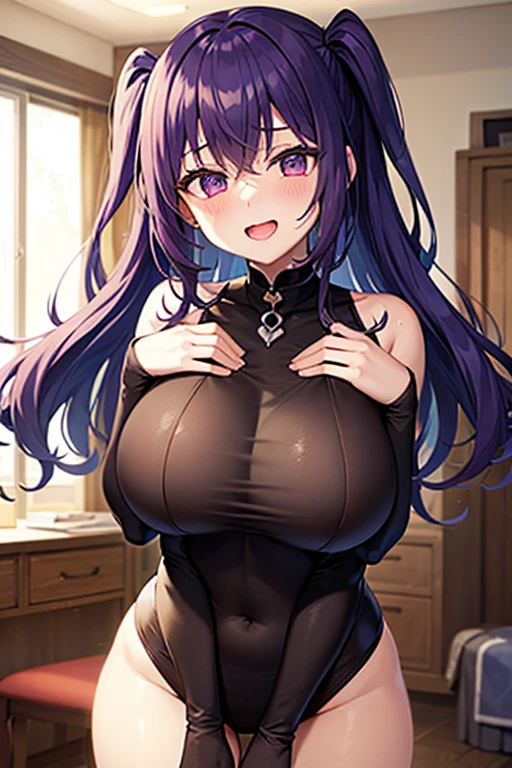 NSFW,masterpiece,Highest quality,High resolution,Super detailed,Fern\(Funeral of Frieren\),Purple eyes,Purple Hair,Long Hair,Big Breasts,Playboy Bunny,Embarrassed,blush,Izakaya