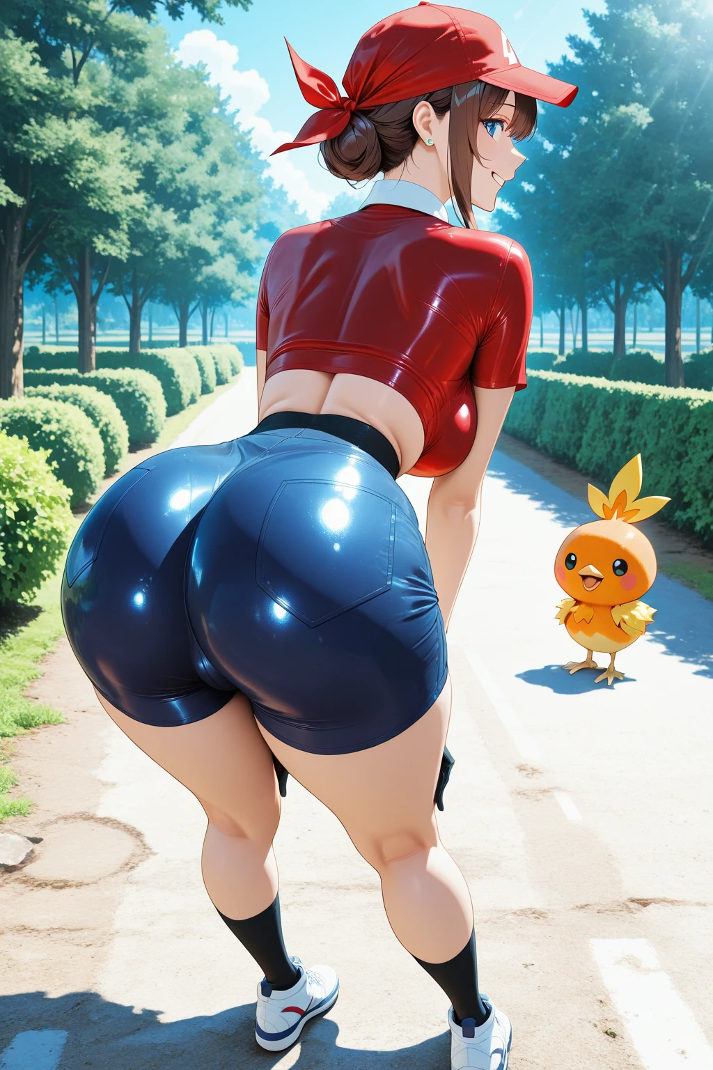 Woman with giant ass sticking her pussy in pika