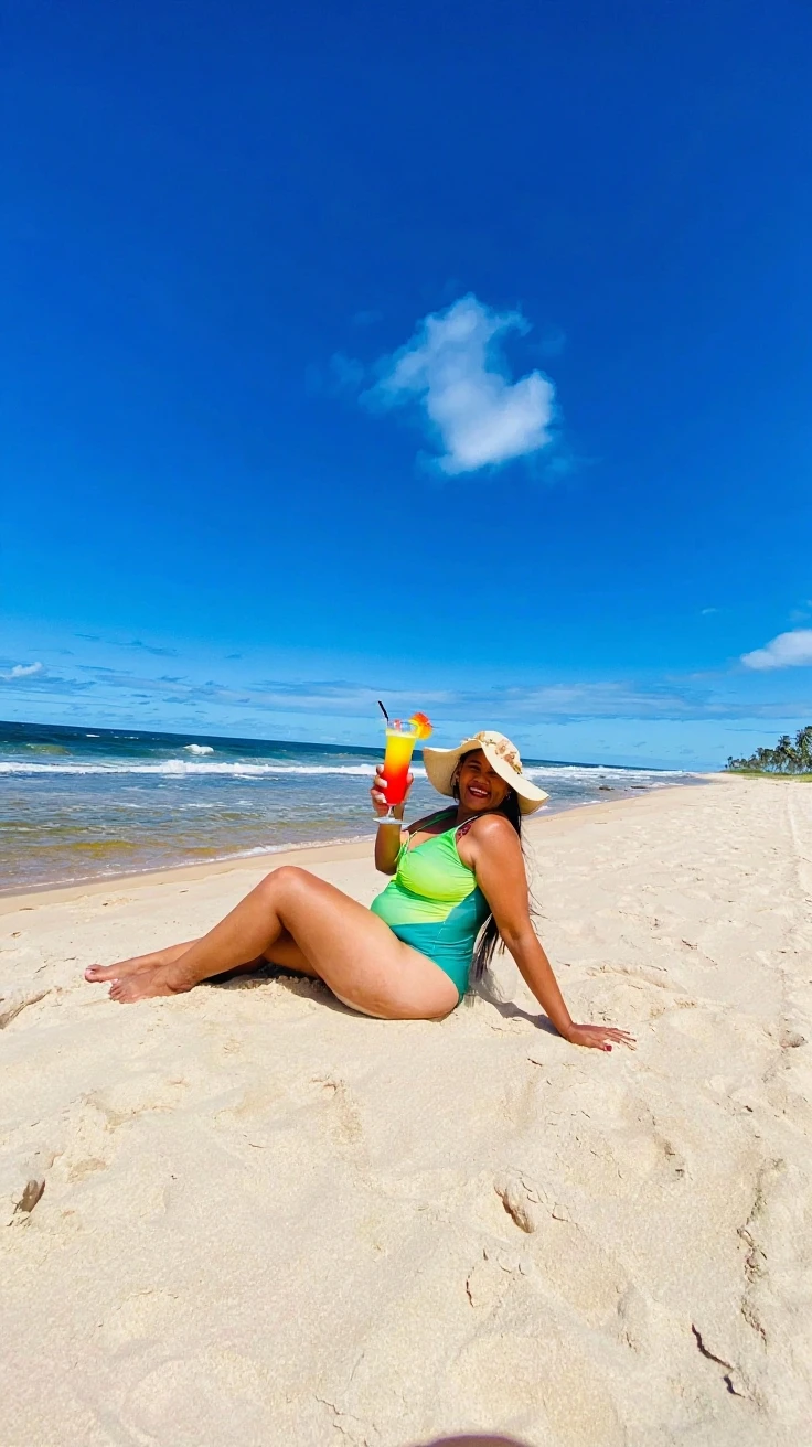 (best quality,4k,8k,highres,masterpiece:1.2),ultra-detailed,(realistic,photorealistic,photo-realistic:1.37),medium:oil painting, portraits,colorful,fine brushstrokes,natural lighting,refreshing summer vibes,aesthetic background,playful atmosphere,beach scenery,lively crowd,summer breeze,dynamic composition,Dominican culture,exotic beauty,vibrant colors,detailed skin texture,expressive face,sparkling eyes,curvy body shape,confident posture,thick curly hair,bun hairstyle,bold makeup,sensual lips,elegant fashion style,revealing thongs,transparent bra,hard nipples,holding a beer bottle,relaxed drinking pose,cheerful facial expression,comfortable sandy beach,joyful mood,exciting boardwalk activities,iconic Coney Island ferris wheel, bustling amusement park rides,blissful summer day,crashing waves,sun-kissed skin,tropical palm trees,diverse crowd,enjoying the sunny day,beach umbrella shading,fun beach accessories,refreshing sea breeze,playful laughter.