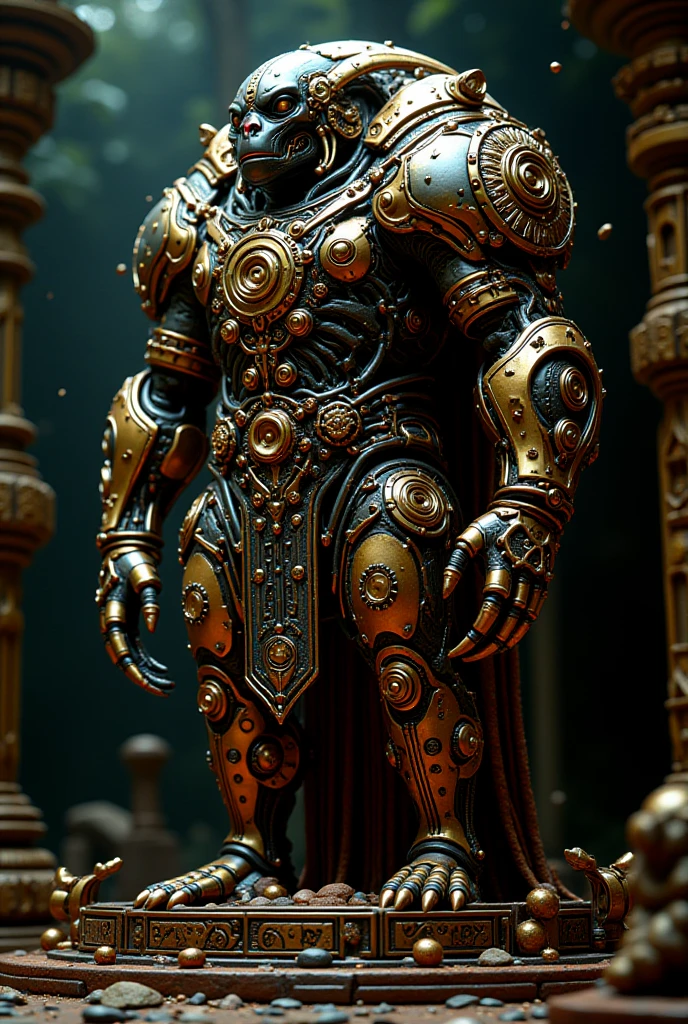 ((Highest quality)),(Ultra-high resolution),(Very detailed),(Detailed Description),((The best CG)),(A masterpiece of art),Ultra-detailed art,Amazing drawing art,(Art with precise detail:1.5), Decaying temples:1.7,Monuments,Stone statues of past demon kings lined up:1.8,12 stone statues:2.0