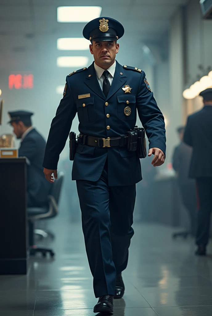 A police guy with a good physic full body