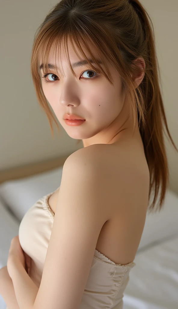 Hyper realistic super detailed sexy SFJuni , Very detailed, expressions faciales sexy, seductive facial expressions, [:(Face detail: 1.4): 0.4], ((freckles)), 16K resolution, 4k resolution, dynamic lighting, High definition resolution, (hyper realistic: 1.4),(contrasting background: 1.5), (peau propre), (lighting cinematic: 1.7), (intime), (Technologie NVIDIA RTX Ray Tracing), (dorm bedroom), (Ventre plat parfait), (image couleur), ((SFJuni)). huge breasts, cleavage, blush, 1woman, huge breasts, diagonal view, bangs, looking at viewer, collarbone, solo focus, indoors, sweat, pov, no bra, ((SFJuni)), antenna hair, blue eyes, scar on cheek, huge breasts, ((naked)), ((dorm bedroom)), ((on bed)), ((legs spread)), ((facing away)), ((red hair)), ((ass up)), ((riding dildo)), ((nsfw)), shy, ((sagging breasts)), male pov, ((insertion)), creampie, ahegao, (((SFJuni))), (((naked))), ((abs)), ((nsfw)), (((red hair))