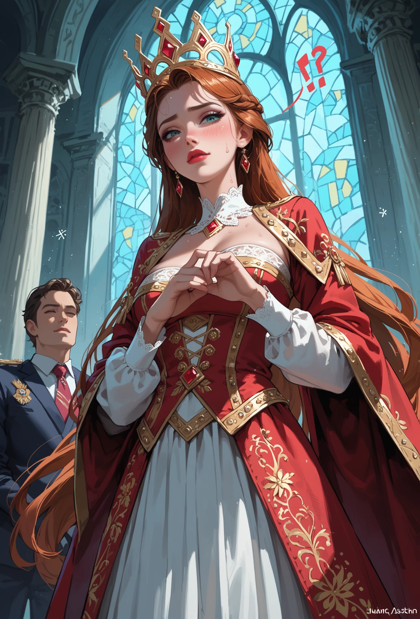 ((ultra detalhado, Obra de arte, melhor qualidade))
 W3Yennefer, 1 garota, Sozinho, olhos roxos, vestir, vestindo um traje de casamento deslumbrante, bridal veil, dentro de uma bela igreja, with her hands on her hips close up of a blonde woman with freckles on her face, sardento pale skin, with sardas, light sardas, light cute sardas, very light sardas, hint of sardas, elegant sardas, sardento, ginger hair with sardas, cute sardas, red hair and sardas, sardas, sardas!!!, soft sardas, sardento face, rosy cheeks with sardas, white sardas