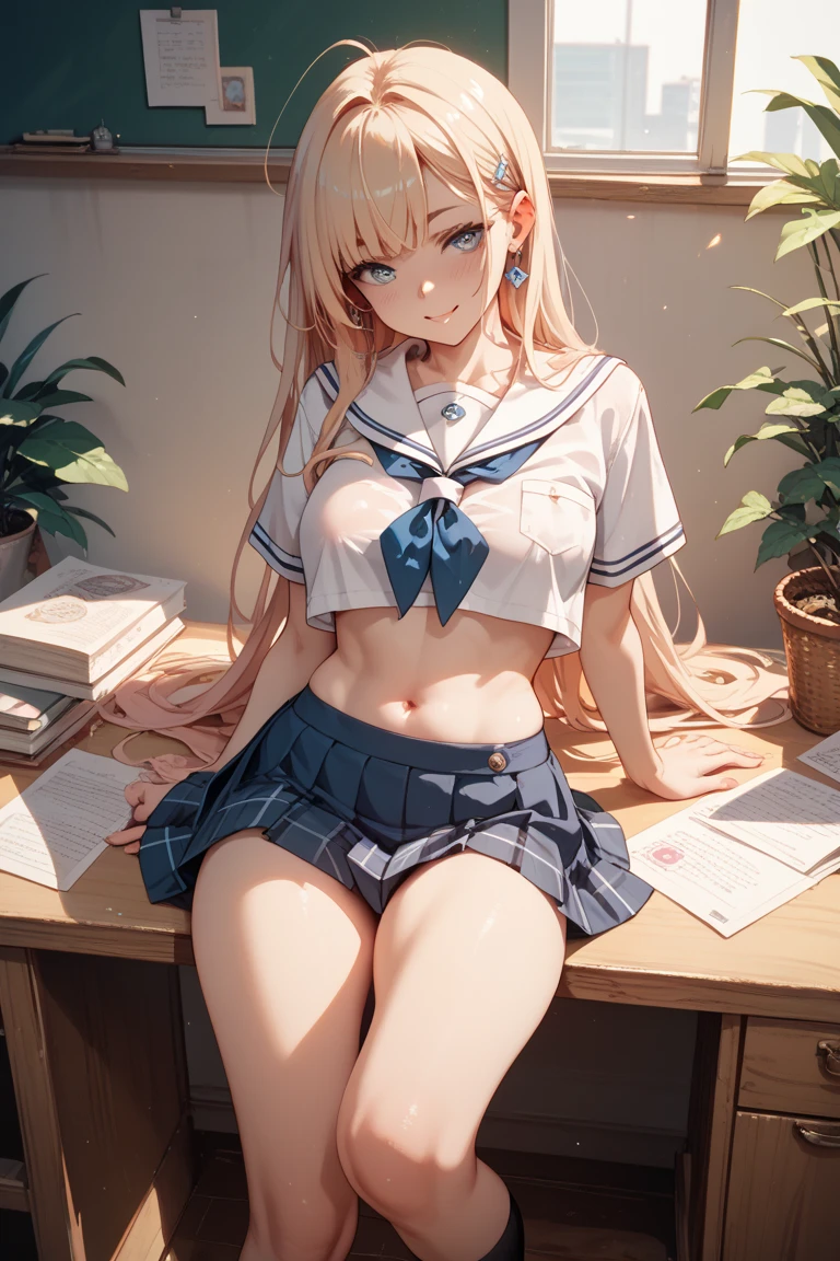 The prompt for the given theme is as follows: 
"(best quality,8k,highres,masterpiece:1.2), ultra-detailed, anime style, 1 girl, classroom, underwear"

Please note that the girl should have beautiful detailed eyes, beautiful detailed lips, extremely detailed eyes and face, and long eyelashes.

To ensure the best quality and resolution of the image, it should be described as a masterpiece with ultra-detailed rendering. The prompt should also emphasize the anime style, capturing the essence and aesthetics of this art form.

The setting of the image is a classroom, where the girl is situated. The image should portray her wearing underwear, which should be included as a specific detail within the prompt.

Please make sure to adhere to the prompt format and follow the given instructions. --auto