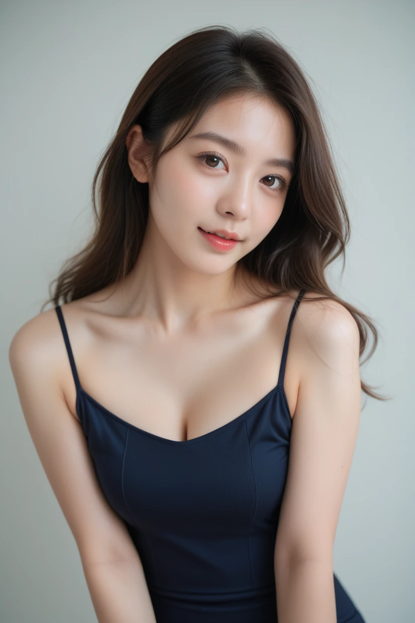 8k, Ultra-high resolution, highest quality, masterpiece, Surreal, photograph, 1 girl, (16 years old:1.3), pretty girl, Cute Face, Beautiful eyes in every detail, 細かくdetailedに,masterpiece,, One Girl:1.2, Japan Female Announcer, One beautiful woman, office,Thighs,Bold Pose,Looking at the audience、beauty,Long neck、Laugh a little、Please close your mouth and laugh、(((Ideal body type))),A cup small breasts :2,、Portraiture:2、Perfect ???????、鮮明なdetailed、detailed、Surreal、Light and shadow,Strong light,Fashion magazine cover,Thin lips