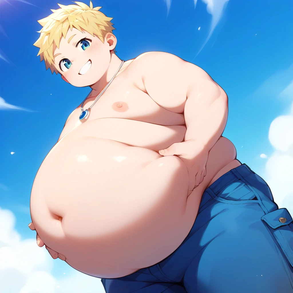 masterpiece, 3d, Bakugo Katsuki, muscled, chilling at the beach, no shirt, pregnant, big pregnant, belly, hands on back of head, only wearing underwear