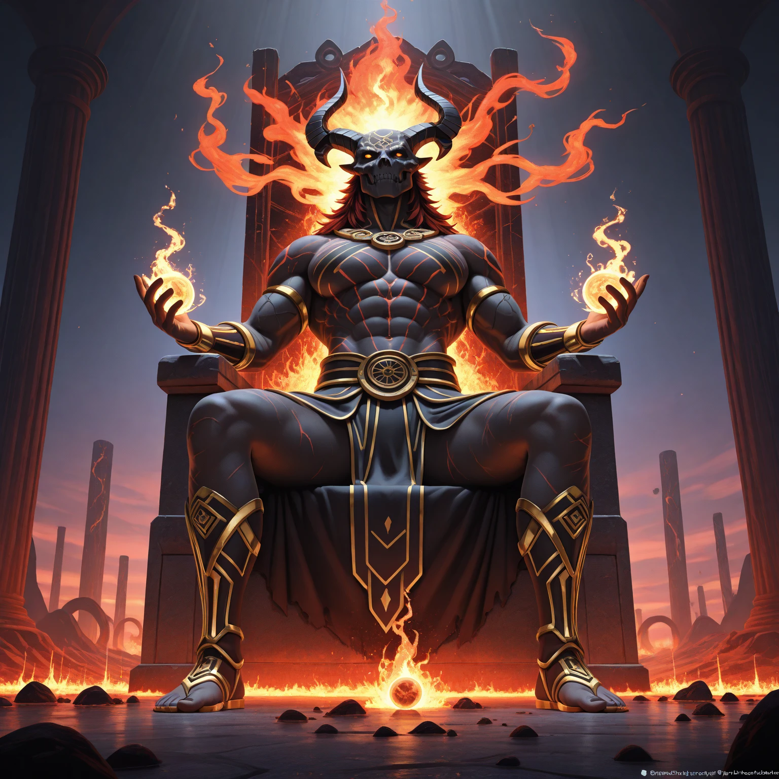 Black god, god of wind, figh god of fire