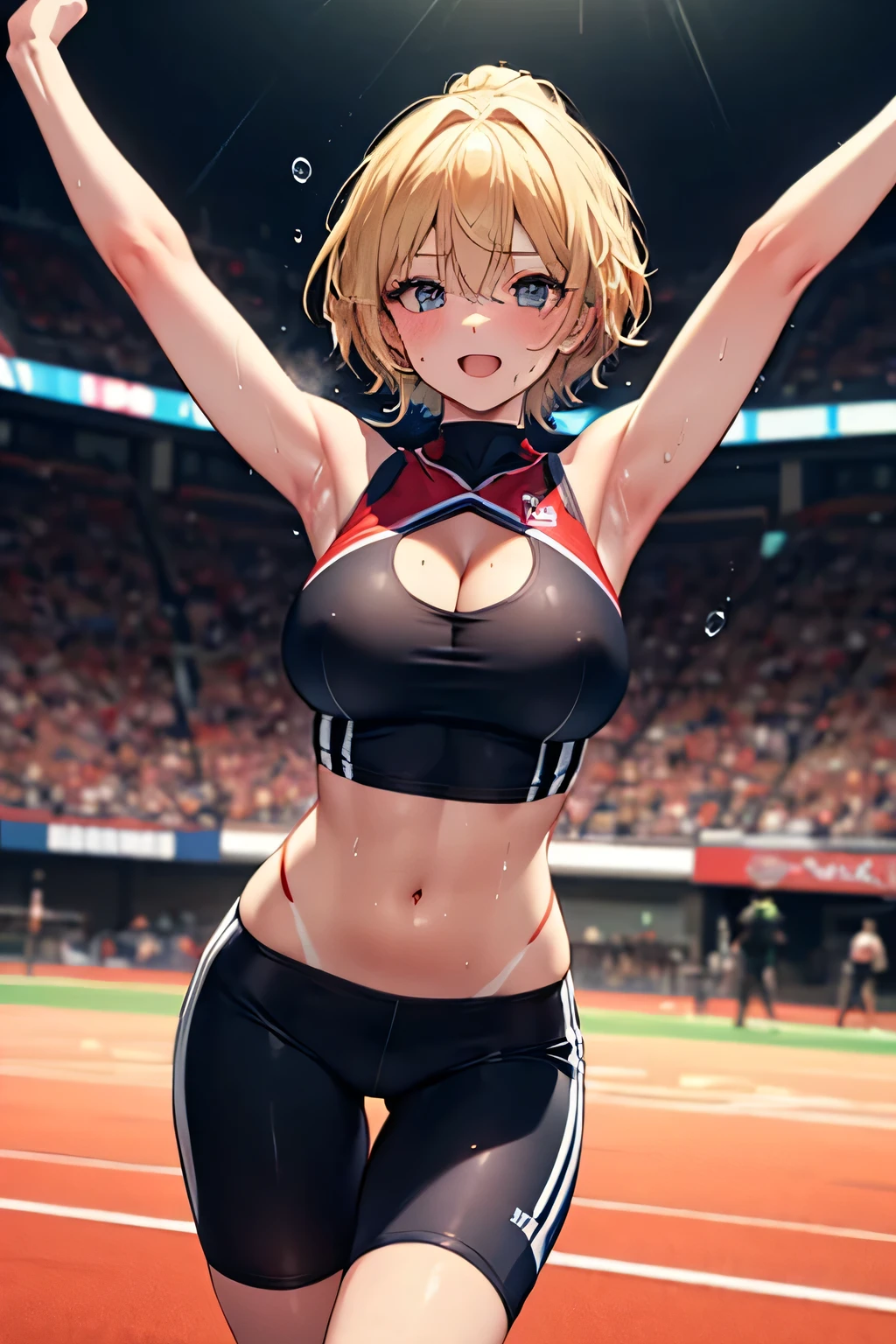 high quality,High resolution,16K,Sharp lines,1 girl,Female gymnast ,Cute Face, Large Breasts, Beautiful legs,At the gymnastics venue,Focus Girl,Beautiful face in every detail,Detailed clothing,Beautiful Eyes,nice,Dynamic Angle、Light a cigarette