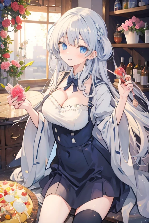 A very cute sister sitting on the lawn,(Large Breasts:1.8),Card issuance,Perfect body,(Long purple-gray hair),(Blue-green eyes),High Detail,high quality,(White crop top shirt:1.5),(Navel exposed:1.5),(sleeveless:1.2),(red plaid skirt),Gentle smile,whole body,(Big Ass:1),