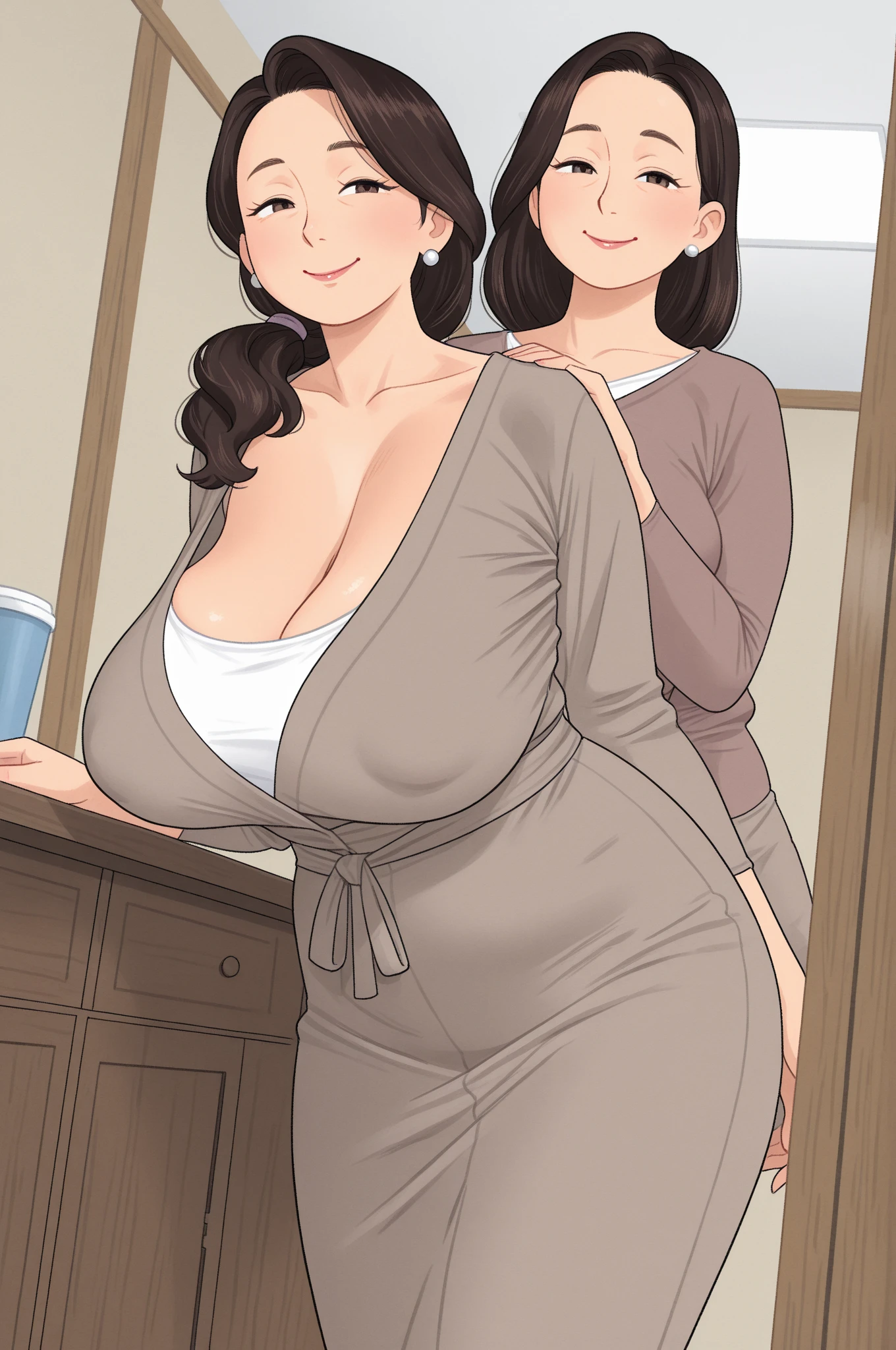 50 year old mature adult woman、Men holding penises and surrounding a girl、Teasing Smile、、From the penis、in the train、Bukkake for girls、Thick thighs crowded together、Plump Mature Woman、Glasses、Ugly、Knit dress