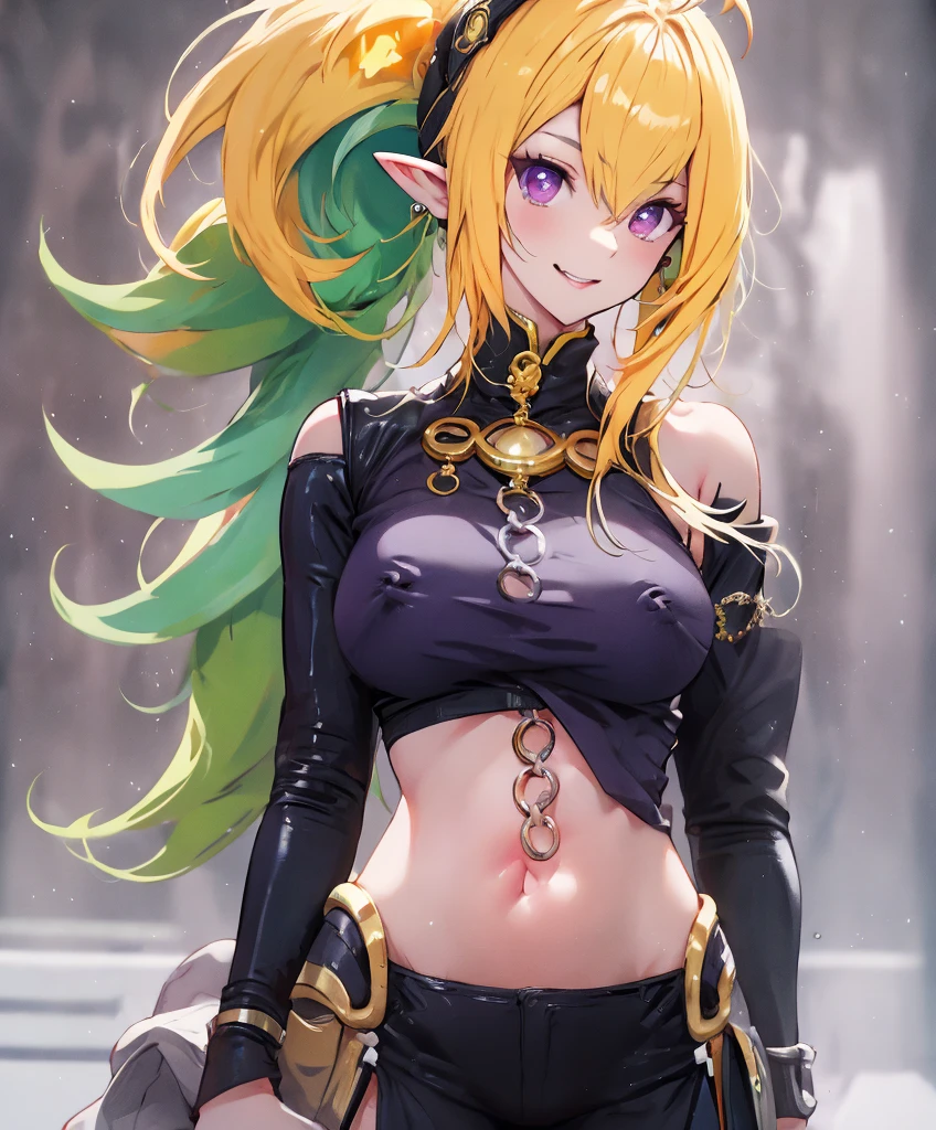 BLACKLIGHT, ((NSFW)), realistic art, extremely delicate and beautiful, ultra-detailed, (1girl), blue eyes, floating, detailed light, illustration, dynamic angle, depth of field, ((((milf)))), girly, long hair, ((green and black hair, multicoloured hair, green highlights hair, twin tails, hair ornament, hair flower, flower, makeup, braid, smile)), vampire eyes, showing fangs, pale white skin, (((Goth Ball Gown, long hair, navel, choker, smile, jewelry, earrings))), (ultra high res, best quality,), (8k, raw photo, best quality, masterpiece), technological sense, best quality, masterpiece, illustration,CG ,unity ,wallpaper, official art, Amazing, finely detail, an extremely delicate and beautiful,extremely detailed, highly detailed, sharp focus,rich background, (real person,photograph), ((high detailed skin)),