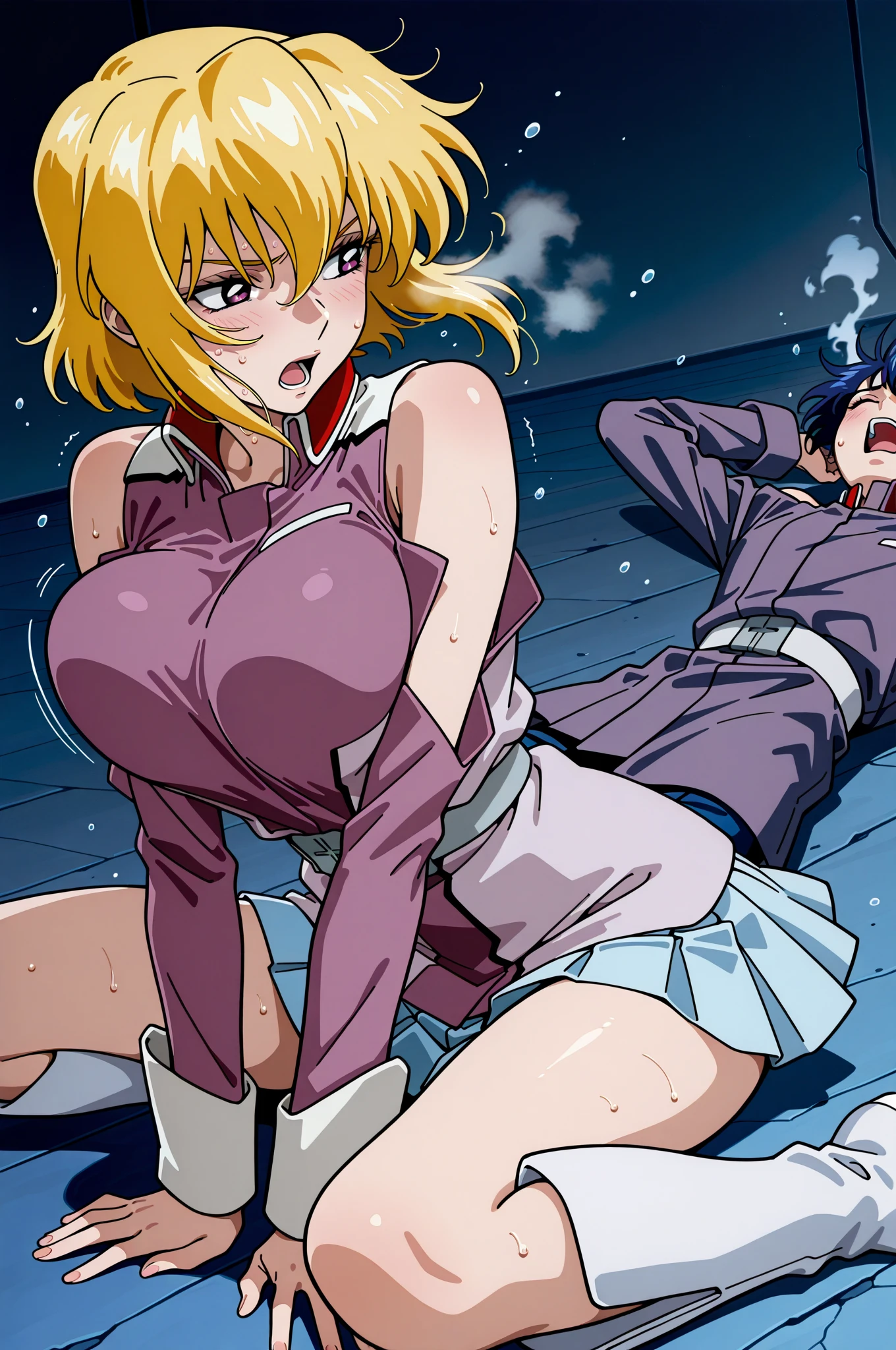 score_9, score_8_Excellent, score_7_Excellent, アニメ,Huge breasts, huge ass, pubic hair, armpit hair, lots of pubic hair, many boys, smelling armpits, vaginal penis, rape, crying face, crying with eyes closed, creampie, being held down by a man, restraints, body covered in semen, torn clothes, clothes half-removed, panties aside, resisting, reluctant, having body licked, Kugisaki Nobara / JUJUTSU KAİSEN