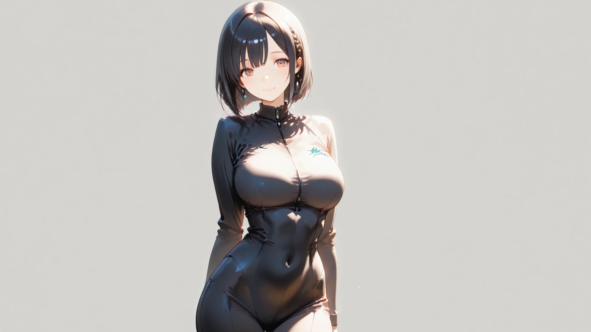 nsfw,1 girl,Solo,(legs),(arms up:1.3),(pov),black hair,best quality,very aesthetic,absurdres,straight on,front view,looking at viewerbody,Areola