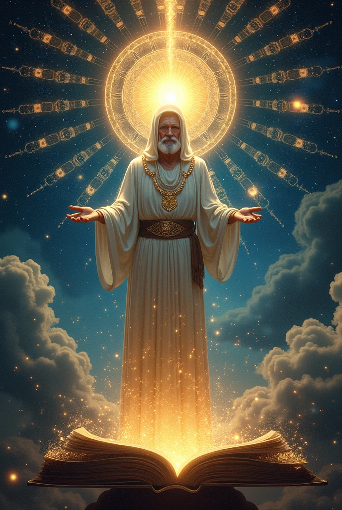 Mediumship with Jesus, concept of afterlife, spirits or ghosts, realistic image, lights, lighting, high details, 8k, high-quality:: dof, --auto --s2