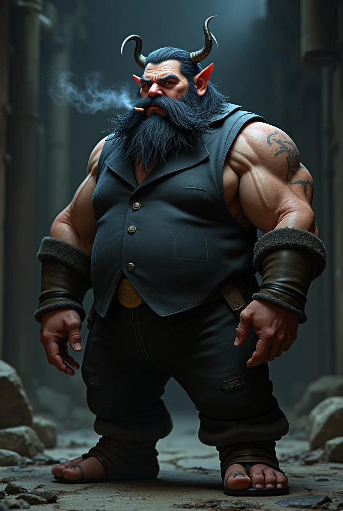 dwarf, böser dwarf , dwarf mit Shotgun, dwarf mit Sonnenbrille, dwarf mit Zigarette 
