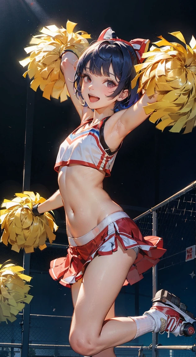 ((cheerleaders:1.5)), ((a black skirt:1.5)), ((cheerleader costume:1.5)), Tecateca costumes, ((Anime)), Sexy, ((The costume is made of metal:1.5)), ((In Kyoto Animation Style:1.5)), super precision, ​masterpiece, very extremely beautiful, Princess Face, ((1人の女性)), ((Solo:1.5)), ((Pink hair:1.5)), ((BobKat 1.5)), BREAK, ((Black eyes)), Short hair, ((Straight hair)), BREAK, Professional Lighting, (25-years old), Shiny skin, ((Oiled skin)), glistning skin, up looking((at viewer)), Cowboy Shot, Dynamic Pose, is looking at the camera, inside in room, Sexy, A slight smil, Slightly open mouth, ((Cute)), is standing, ((Hands behind your back:1.5)), Ultra-fine eyes, Ultra-fine face, ((thin lips:1.5)), Sexy, ((drooping eyes)), A slight smil, Latex, Sexy, ((portlate:1.5)), faces, Hands on your back, Positive image, Sexy, Colossal tits, Glossy outfit, Silver costume, From below, Latex,