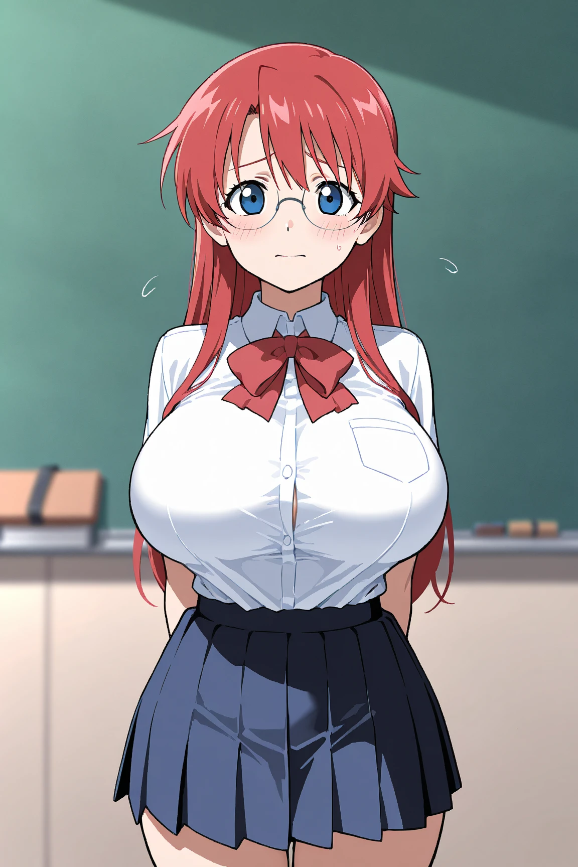 1 girl,独奏,inoueorihime, inoue orihime, long hair, orange hair, (grey eyes),Tight shirt,
BREAK looking at viewer, full body,
BREAK indoors, classroom,(large breast:1.2),big tits,wide tits,round breast,busty,Toned body,Thin limbs,sweat,breath,blush,Estrus, perfect body,floox style, rating_explicit, floox style, high resolution,,, expressiveh,, perfect anatomy, masterpiece, 独奏, naughty face,,,, , ,,detailed eyes, indoors,close-up,  breasts focus,round breasts,blush,Slim figure,grabbing breasts,My chest is crushed by being grabbed,pov hands,((breast grab)),Ecstatic expression,A melting expression,shame,Feeling of weakness,Ecstasy face,Climax face,(Chest-rubbing motion),(My chest is shaking:1.2),Breast shaking