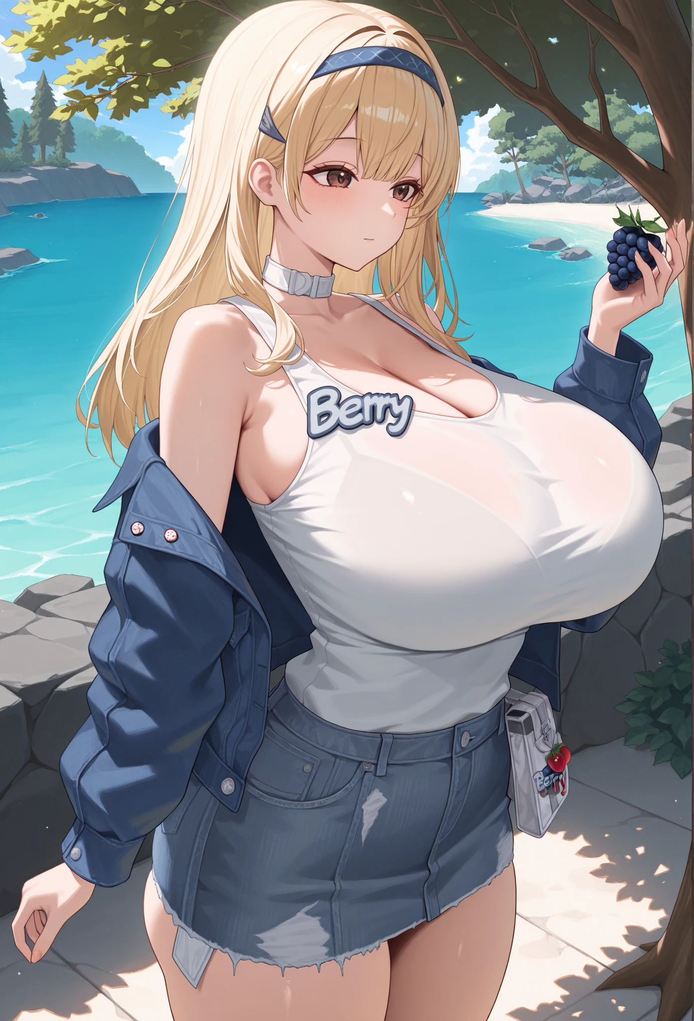 ((high res)), (Masterpiece), perfect anatomy, perfect shading, field of depth, (best quality), extremely delicate and beautiful, perfect lighting, detailed face, ultra cute face, cute, (cowboy shot 1.2), full body, ((1girl)), ((solo)), looking at viewer,
long hair, fluffy hair, blonde hair, blue eyes, (blush), embarrassed, affectionate, (crop top 1.2), (jean shorts 1.2), extremely tight clothes, medium breasts, cleavage, perky breasts, ((wide hips)), (thick thighs), (chubby), pudgy belly, fat rolls, belly hang,
park, outside, intricate background, detailed background, holding ice cream,