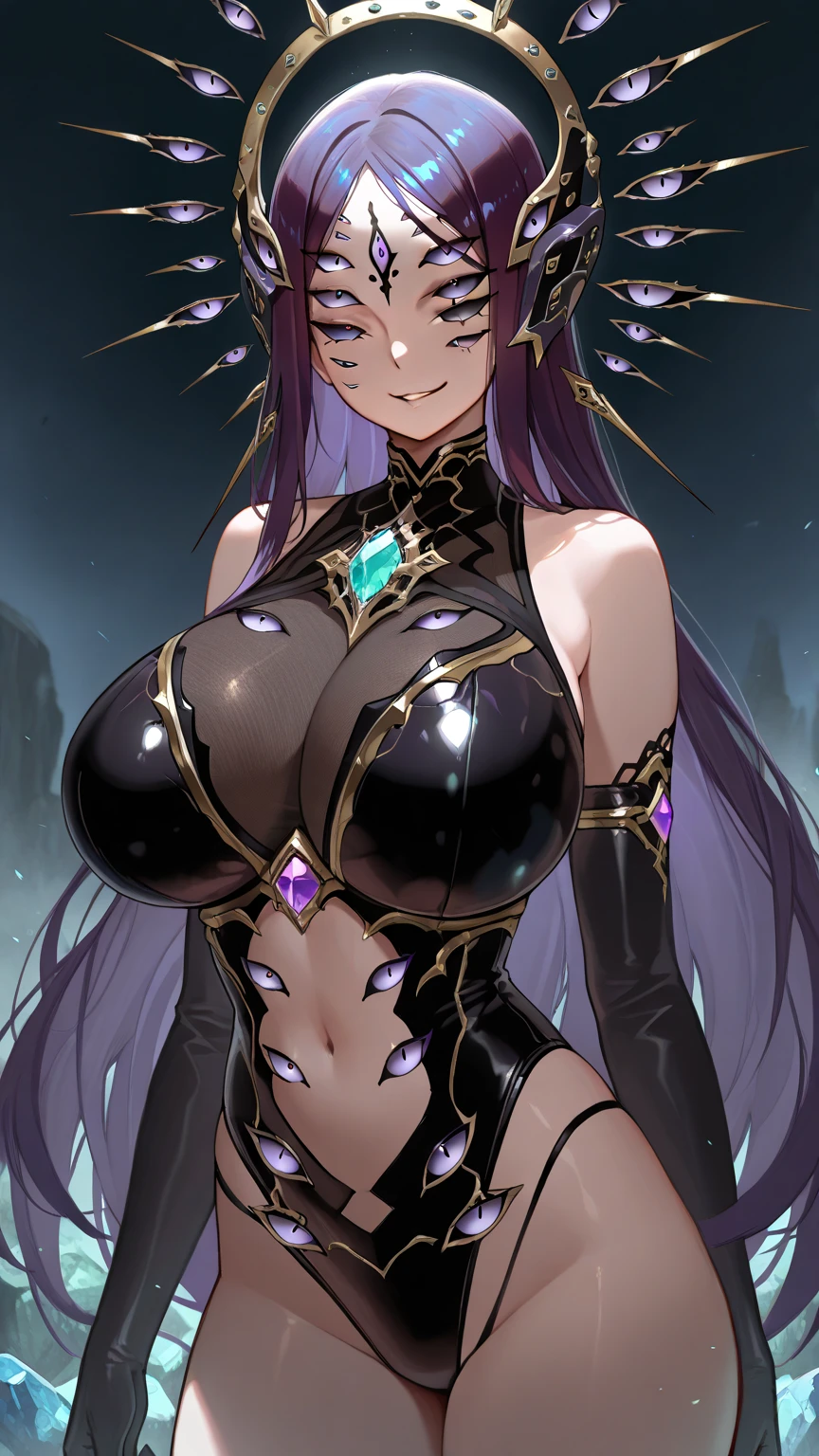 (((Masterpiece))), (((Highest quality))), ((Ultra-detailed)), ((Super fine illustration)), ((Ultra-fine painting)), (16K highest quality wallpaper:1.4), (Upper body:1.6), HDR, (Highly beautiful and detailed illustration style:1.8), Detailed skin texture, Detailed metal texture, Detailed cloth texture, Extreme detailed description, (T-masterpiece), (Highly detailed face:1.4), (Highly detailed (purple twin-teils):1.4), (Highly detailed (purple eyes):1.4), (Highly detailed symmetrical wings of a jet black fallen angel:1.4), Original, Raw photo, Professional, Intricate details, Super details, Iridescent light:1.4, (Perfect anatomy:1.4), (Highly detailed hands:1.2), (Highly detailed fingers:1.2), (Highly detailed fingertips:1.2), (Sexy), (Sexy), (27-years-old:1.4), Real, (Solo:1.5), ((A very beautiful and intelligent mechanical fallen angel model of the Chief Court Mage:1.4)) BRAKE (Beautiful and well-shaped big breasts:1.2), (Beautiful and well-shaped buttocks), (Beautiful and shiny purple twin-tails:1.6), (Highly detailed and delicate purple twin-tails:1.2), (Beautiful and clear purple eyes:1.4), (Highly detailed and delicate purple eyes:1.2), (Highly detailed symmetrical wings of a jet black fallen angel:1.4), (Highly detailed face:1.4), (Smile:1.4), (Looking at viewer:1.4) BRAKE ((Sophisticated mechanism:1.4))Smooth and menacing design, ((A highly detailed and stylish lightning magic off-the-shoulder and cleavage mechanical armor dress that shines in (amethyst purple) and jet black exclusively for the Chief Court Mage:1.4)) BRAKE (Concept-art:1.2), (Detailed science magic fantasy art:1.2) BRAKE (Battle Pose), (Lightning Magic Casting Pose:1.4) BRAKE ((Highly detailed and delicate magic circle:1.4), (Highly detailed purple-lightning background:1.3), No robot, (Highly beautiful and detailed starry night sky background:1.4)) BRAKE (NSFW) BRAKE