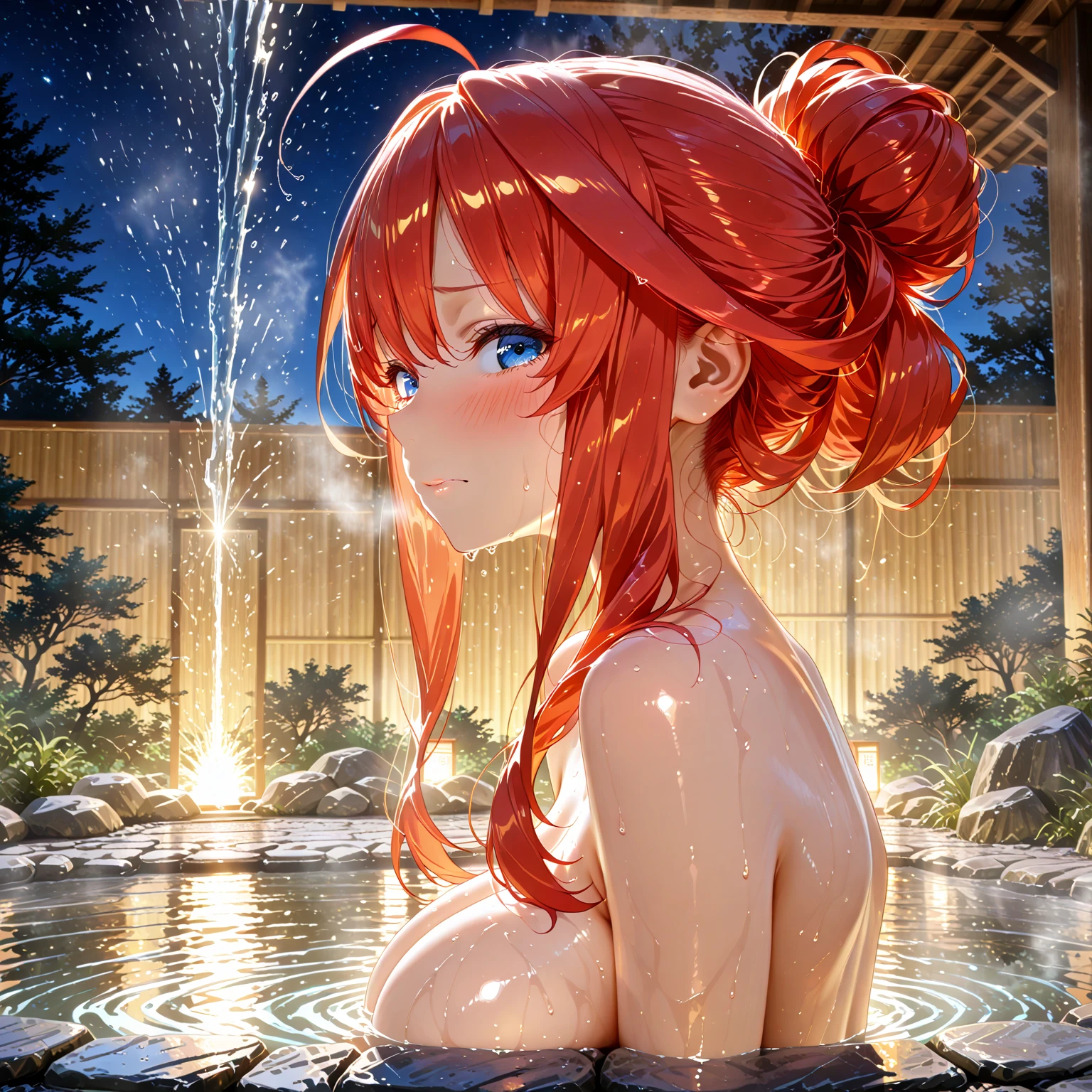 (masterpiece、Highest quality)、(Japan favelas、Old and dirty hot spring town)、((((地下へ行く石のstage))))、((Beautiful night view))、((Big bath、Underground hot spring facilities、石のstage))、(tits、Pussy、3+ naked 12 year old girls、smile、fun)、((Unsanitary and dim))、Shady Red Light District、shaved ice、Sale of drinks、(stage、Everyone is having fun bathing)、smile、Happy schoolchildren、Perfect Anatomy