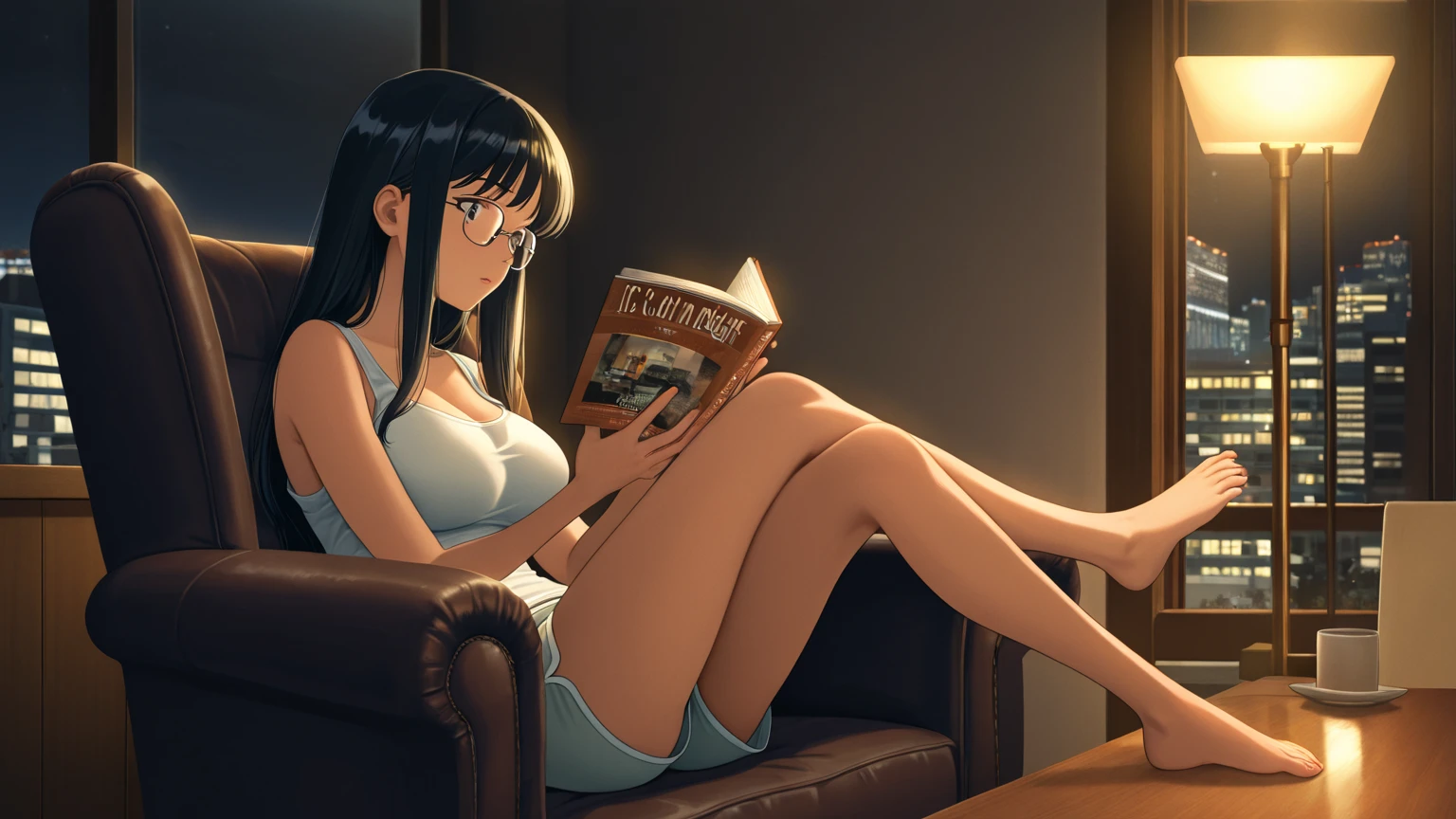 anime girl with light blue shutter shades in bikini reading a book | | really very anime!!!, fine - face, audrey plaza, realistic shaded perfect face, fine details. anime. realistic shaded lighting poster by ilya kuvshinov katsuhiro otomo ghost - in - the - shell, magali villeneuve, artgerm, jeremy lipkin and michael garmash and rob rey