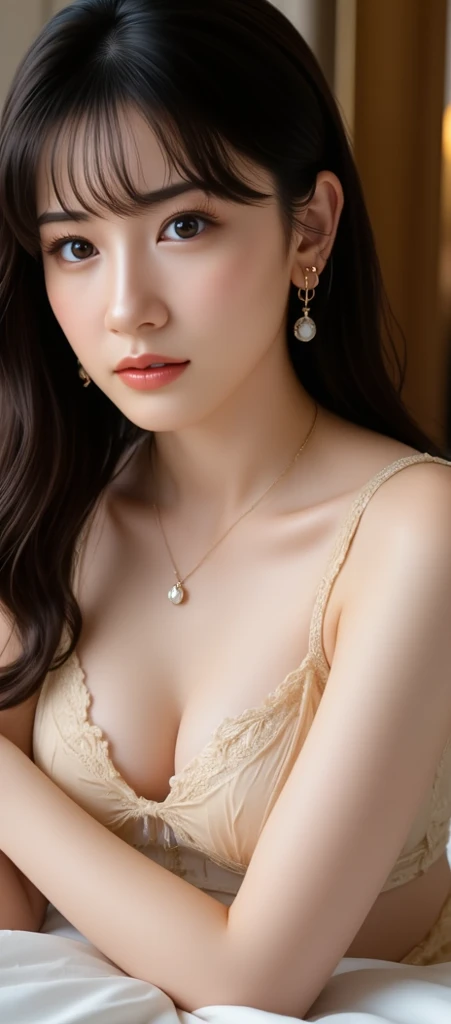 ultra realistic 8k cg, picture-perfect face, flawless, clean, masterpiece, professional artwork, famous artwork, cinematic lighting, cinematic bloom, perfect face, beautiful face, beautiful eyes, fantasy, dreamlike, unreal, science fiction, huge breasts, beautiful clothes, lace, lace trim, lace-trimmed legwear, (rich:1.4), prestige, luxury, jewelry, diamond, gold, pearl, gem, sapphire, ruby, emerald, intricate detail, delicate pattern, charming, alluring, seductive, erotic, enchanting, hair ornament, necklace, earrings, bracelet, armlet,halo,
((1girl, )) <lora:DA_HM_A:1>