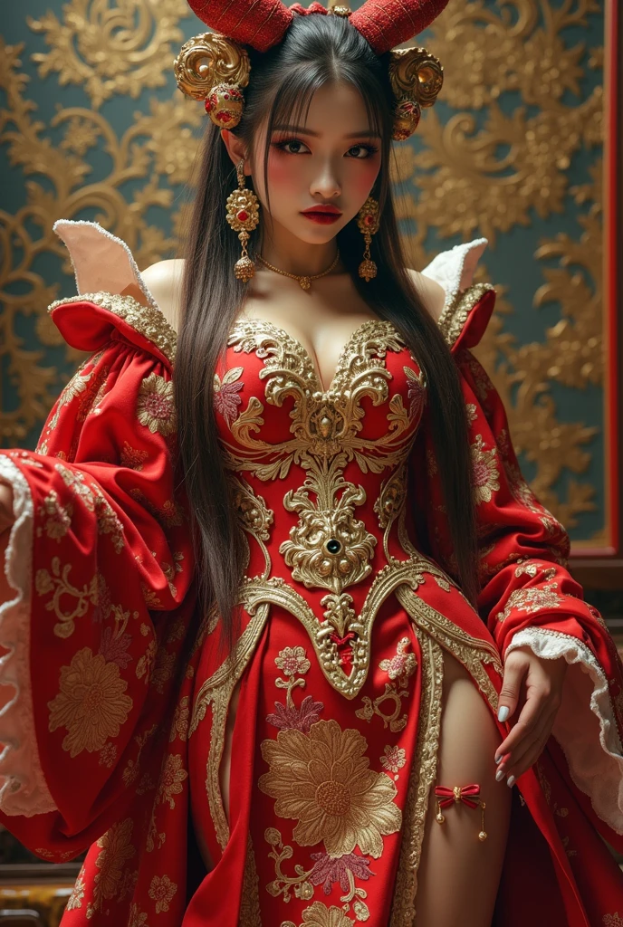 (High resolution,masterpiece,highest quality,Highly detailed CG, Official Art:1.4), Realistic, photograph, Incredible detail, It's all complicated, Ultra-Realistic Rendering、Shiny and shiny,wonderful many layers, 8k wallpaper, 3D, sketch, cute, figure,( alone:1.4), Perfect female proportions,Villainess, (fusion of octopus and lady:1.4), (Woman in the shape of an octopus:1.2), (Taco Lady:1.2), (Fusion:1.2), (alone:1.4), (Wicked Smile:1.2), Muscular, Abdominal muscles, (Octopus Exoskeleton Bio-Insect Suit:1.4), (Octopus Red Exoskeleton Bio Insect Armor:1.2), (Red octopus antennae:1.3), fail,