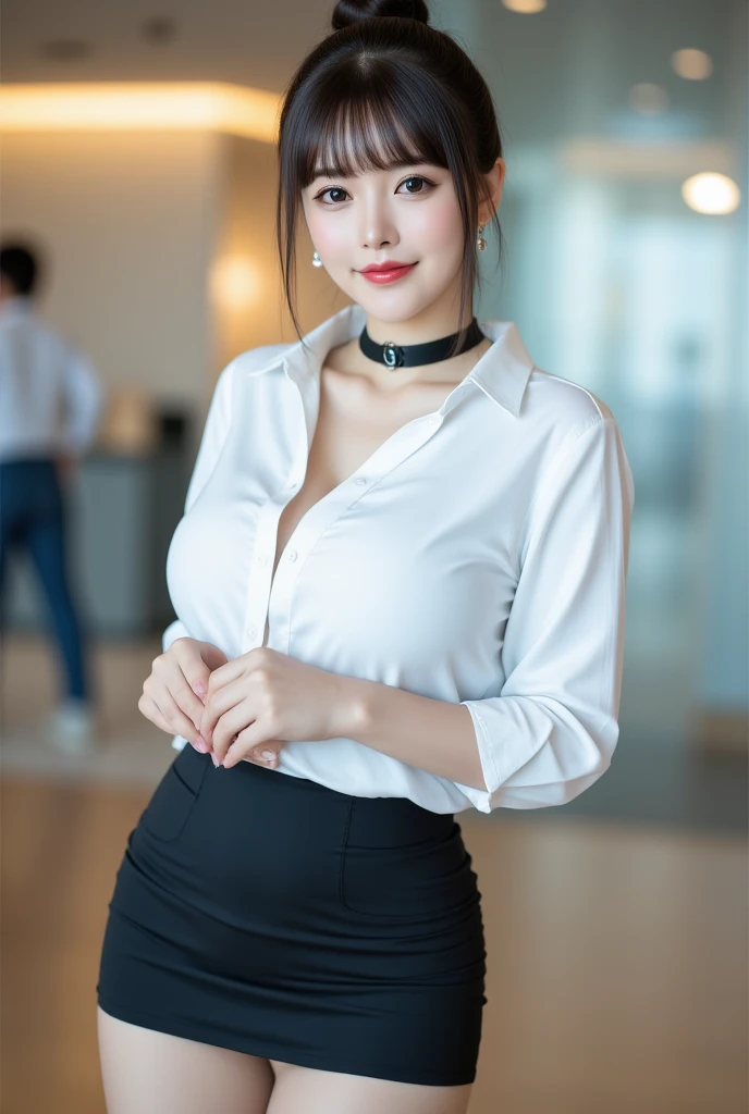 ulzzang-6500-v1.1, (raw photo:1.2), (photorealistic:1.4), beautiful detailed girl, very detailed eyes and face, beautiful detailed eyes, ridiculous, incredibly ridiculous, huge file size, super detailed, high resolution, very detailed, best quality, masterpiece, ((fashion clothing with diverse colors)), illustration, very detailed, CG, unified, 8k wallpaper, amazing, fine detail, masterpiece ,best quality, very detailed CG uniform 8k wallpaper, light on face, movie lighting, 1girl, 16 years old, long white hair, side splits, (big breasts), (no panties)), (glasses), ((dynamic pose))), ((sexy pose))), (camel toe), (half), (pantyhose)), ((black hip skirt)) , even skin tone, (((super crazy hairstyles, beautiful long hairs, crazy long hairs, super long hairs, long hair, crazy long hairs, super long hairs , Long wavy hairstyle,)))
