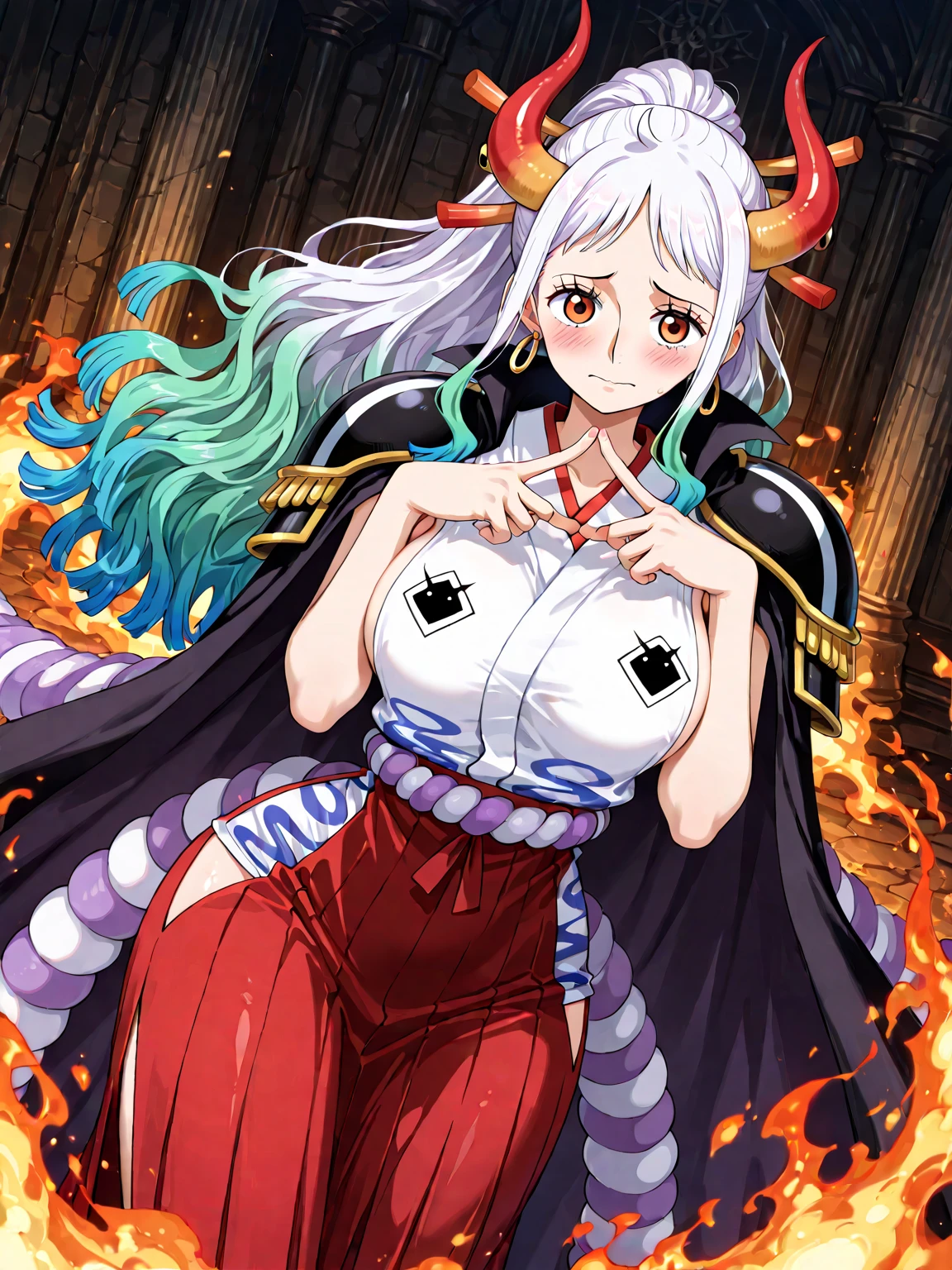 <lora:ShuraKirigakureV2-000001:0.8>, Shurakirigakure, 1girl, solo, large_breasts, purple_eyes, full_body